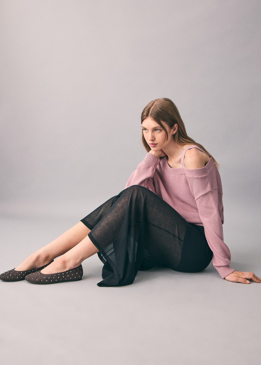 Studded ballet flats