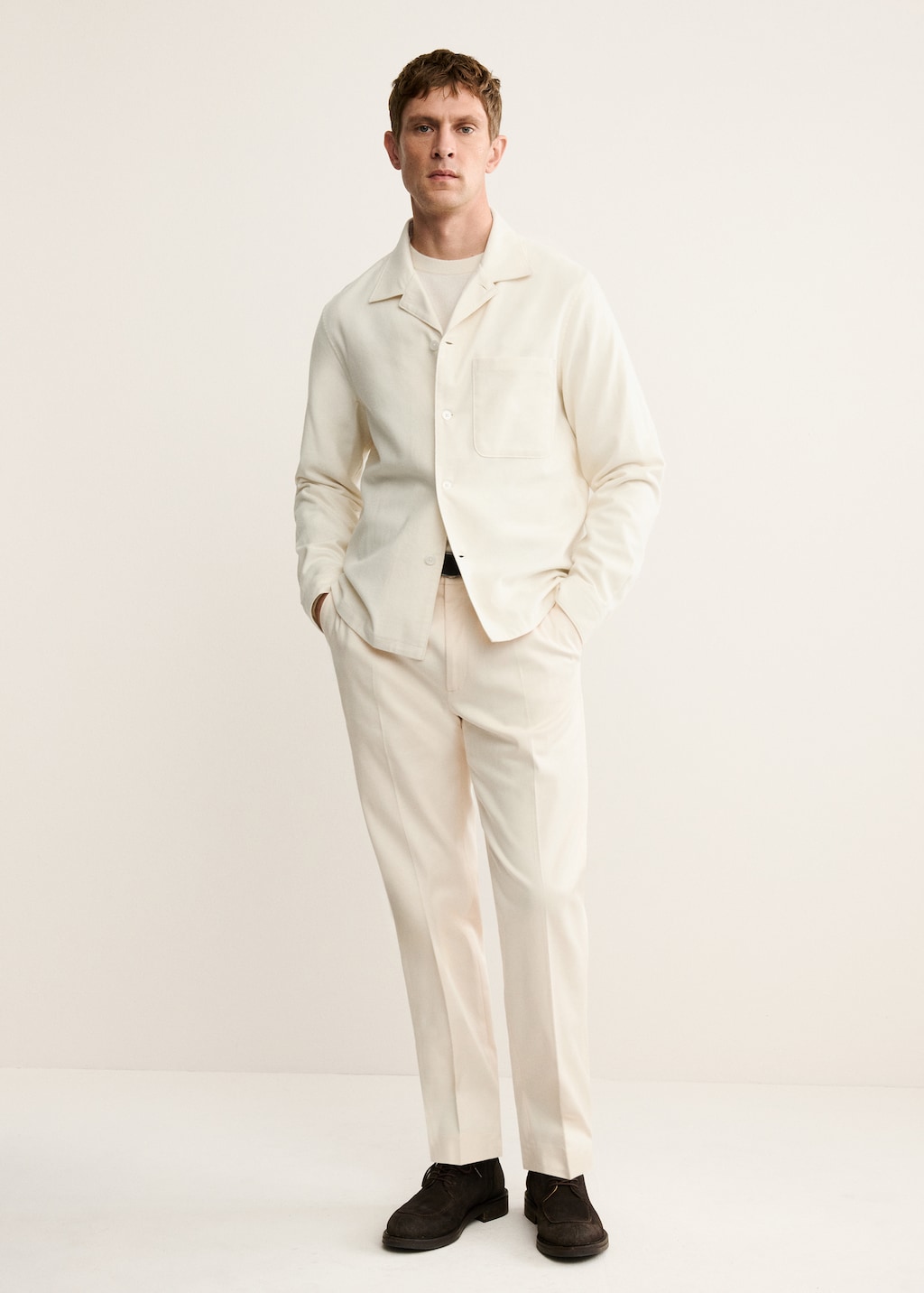 100% cotton overshirt with pockets