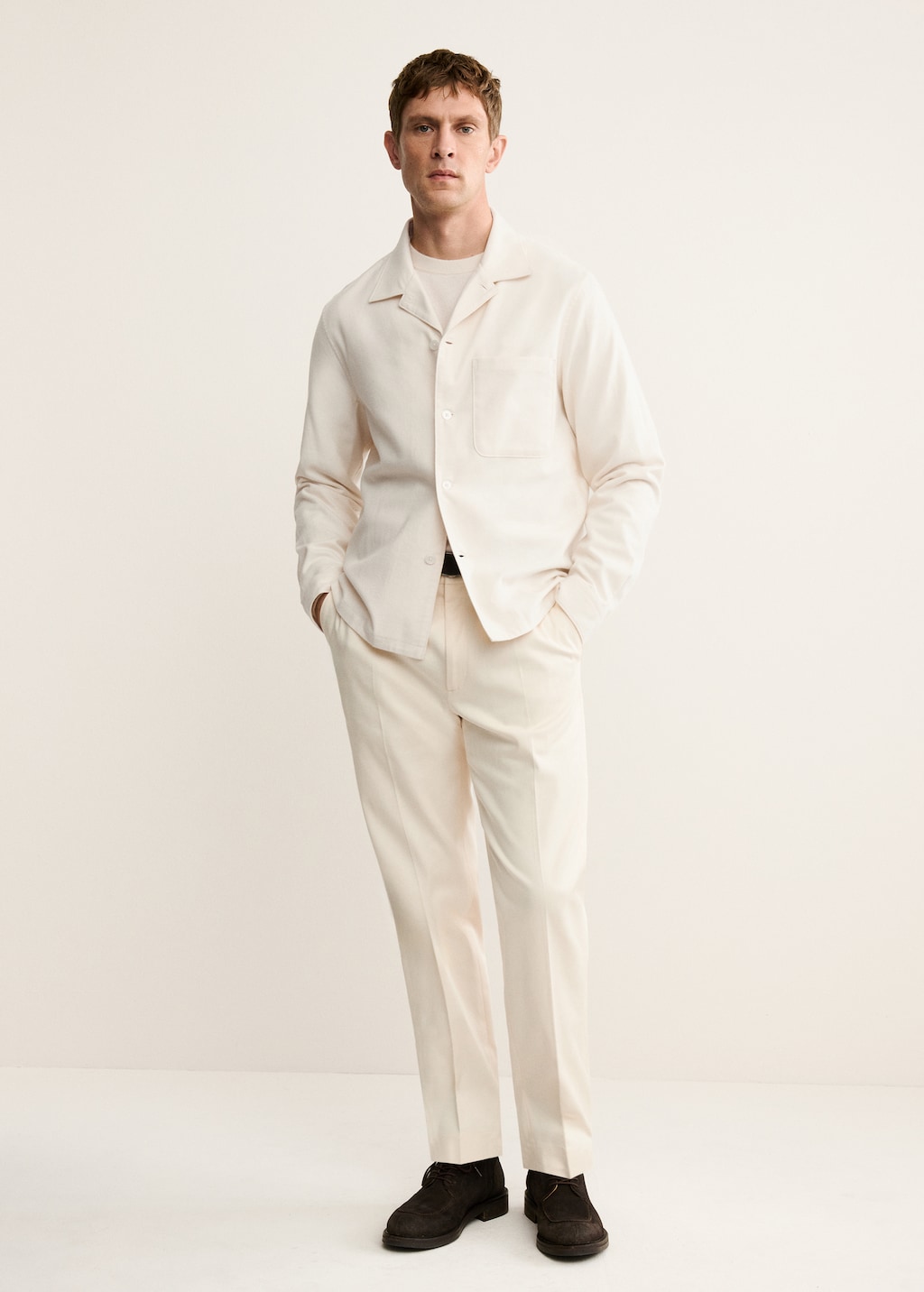 100% cotton overshirt with pockets