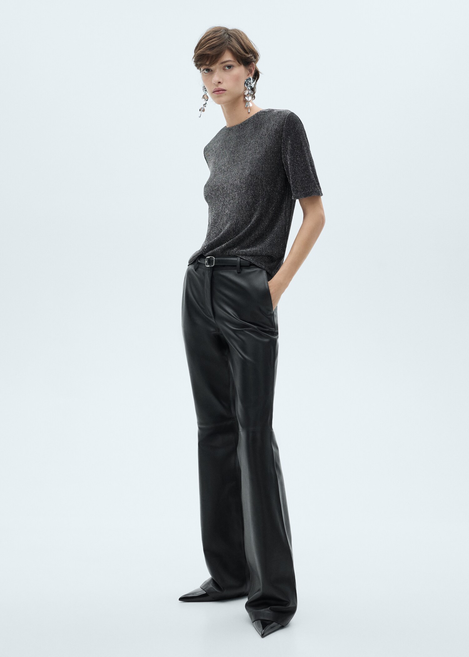 Short-sleeved lurex t-shirt - General plane