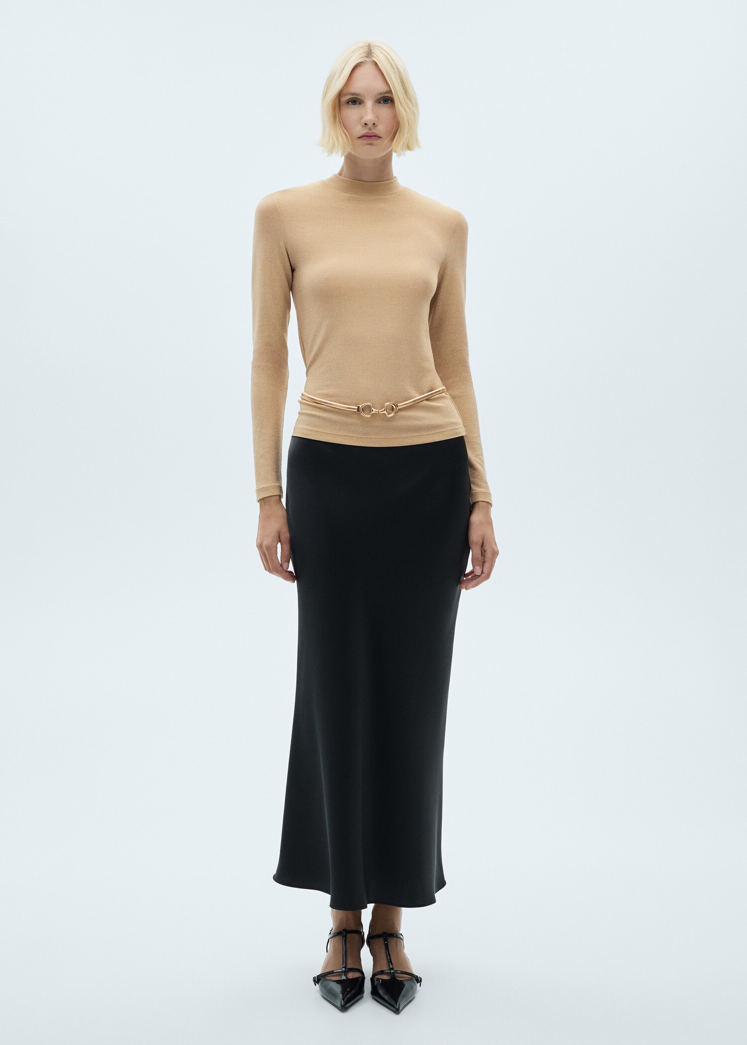 Lurex t-shirt with perkins neck - General plane