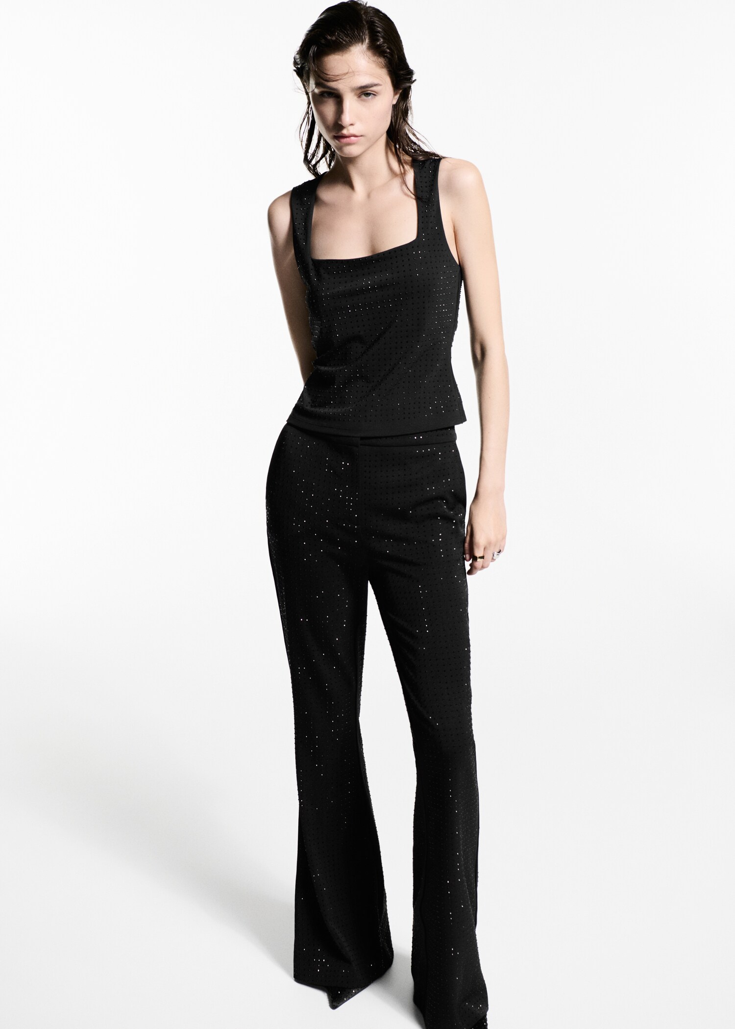 Strappy top with rhinestone detail - General plane