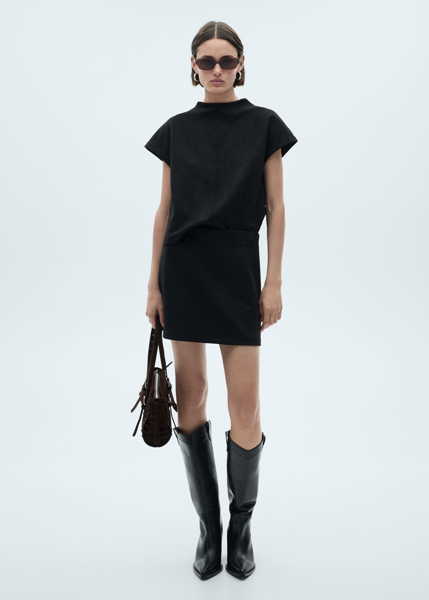 Leather-effect t-shirt - General plane
