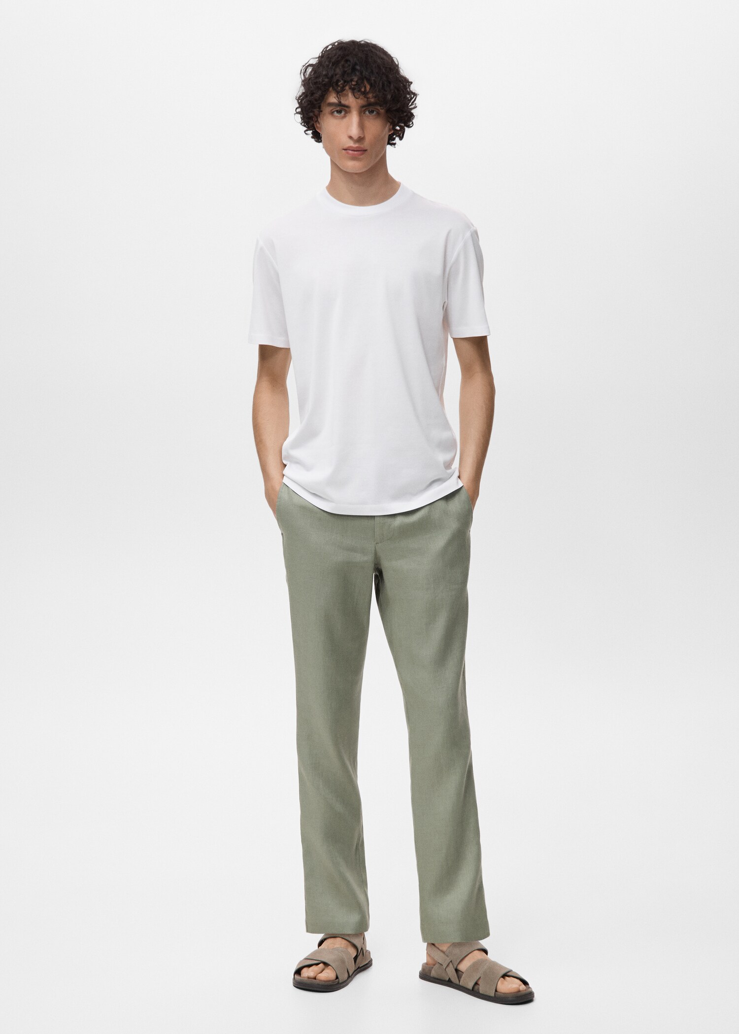 Slim-Fit-T-Shirt aus 100 % Baumwolle - Allgemeine Ansicht
