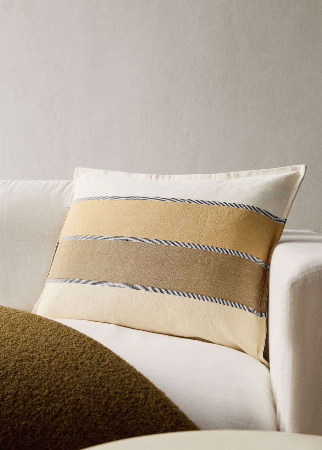 Mango Home Housse De Coussin En Coton À Rayures Coloris 40x60 Cm Marron Clair/pastel - Home - 40x60cm - Mango H In Neutral