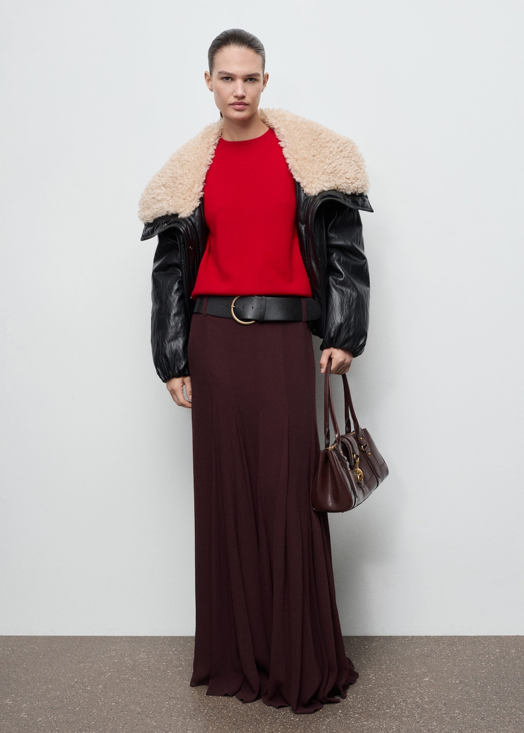 Mango 100% Cashmere Sweater Red In Brown