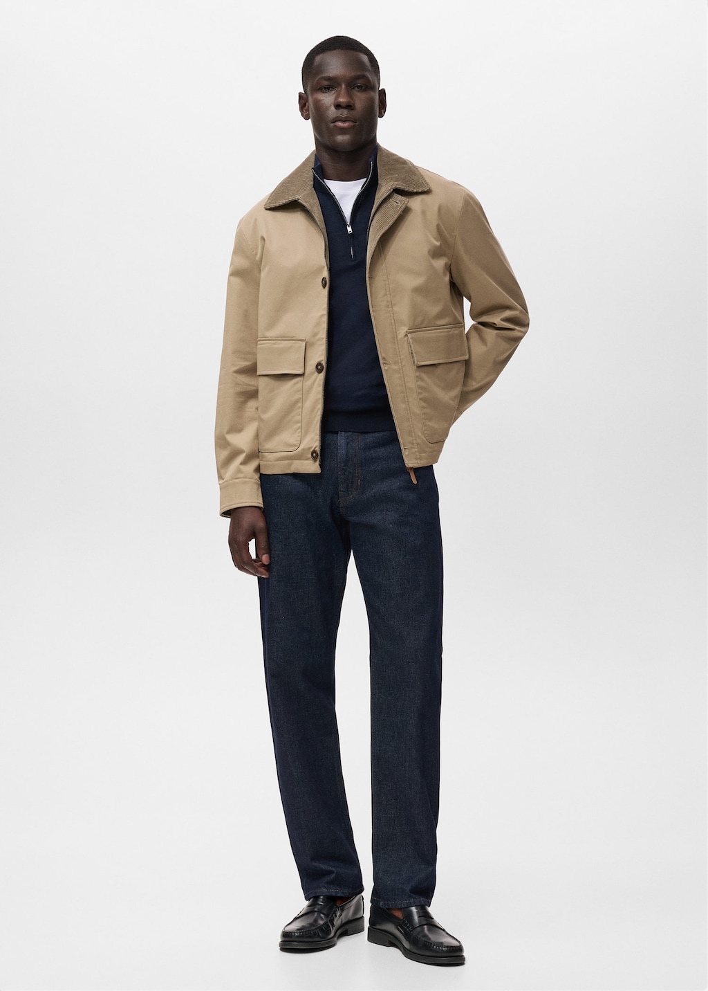 Mango Man Water-repellent Jacket With Pockets Beige In Brown
