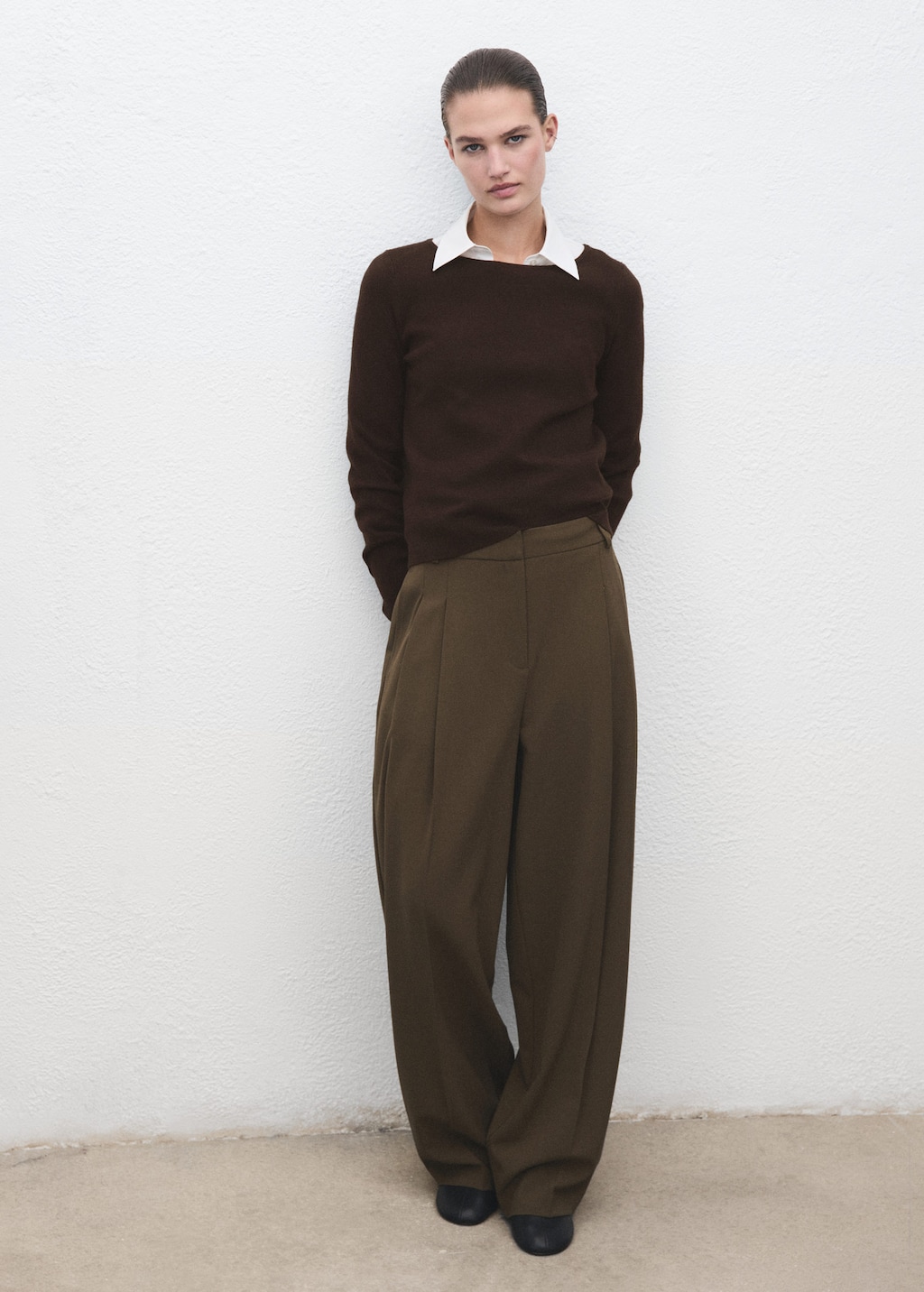 Mango Pull-over En Maille Fine Chocolat - Femme - 2xl -  In Green