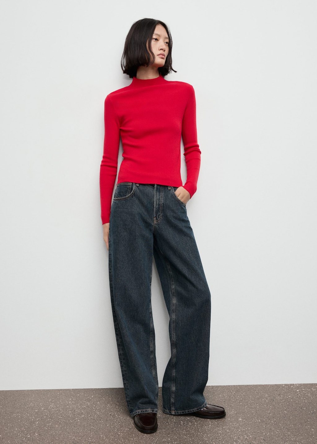 Mango Pull Ajusté Col Perkins Rouge - Femme - Xxl -  In Red