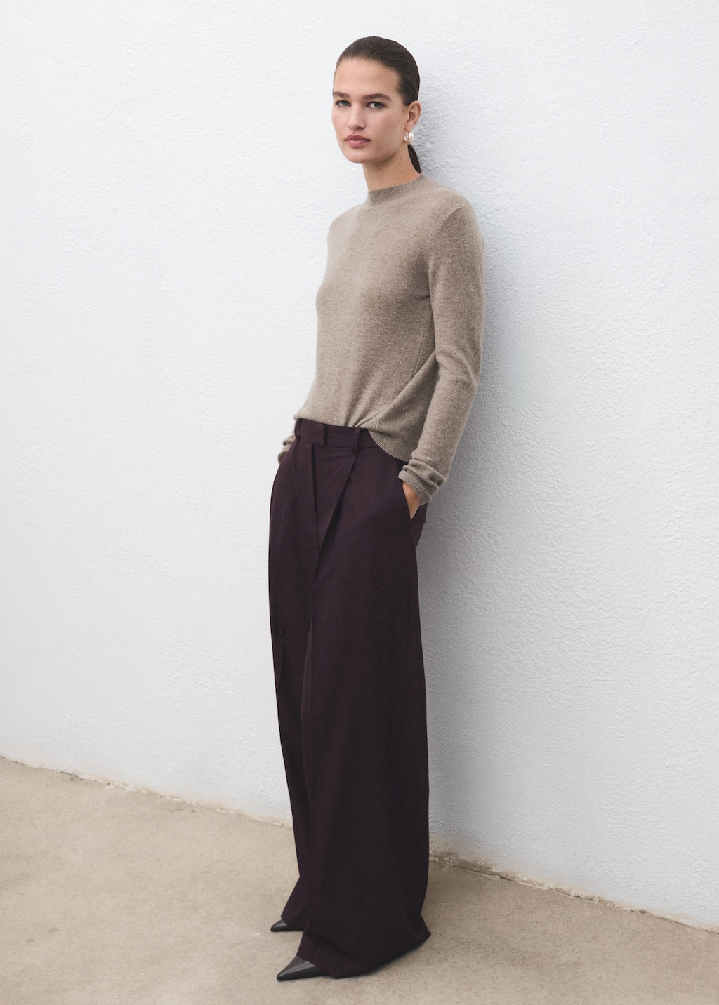 Mango Lurex Knitted Sweater Light/pastel Grey In Gray