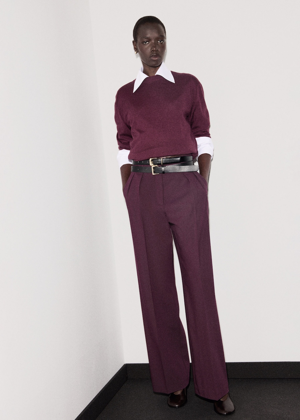 Mango Pull-over En Maille Fine Lie De Vin - Femme - M -  In Brown