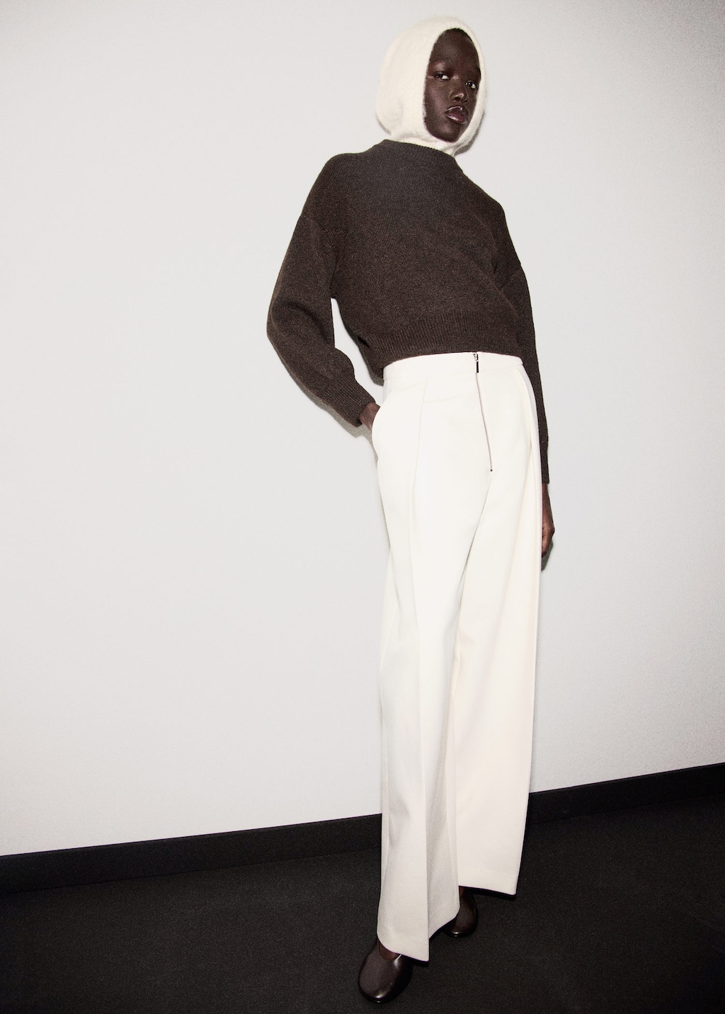 Mango Oversize Knit Sweater Chocolate In Brown