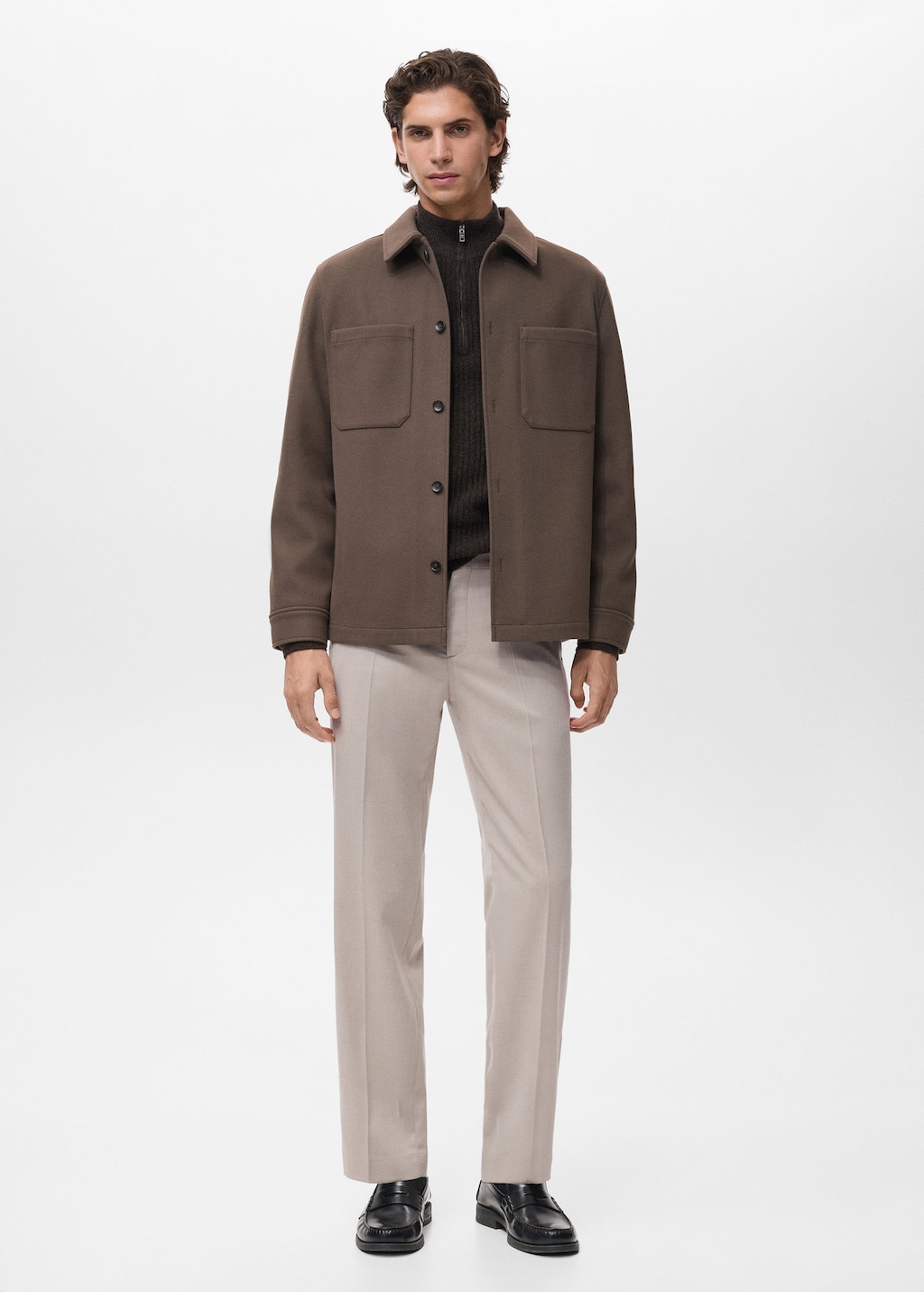 Mango Man Regular-fit Pleated Trousers Beige In Neutral