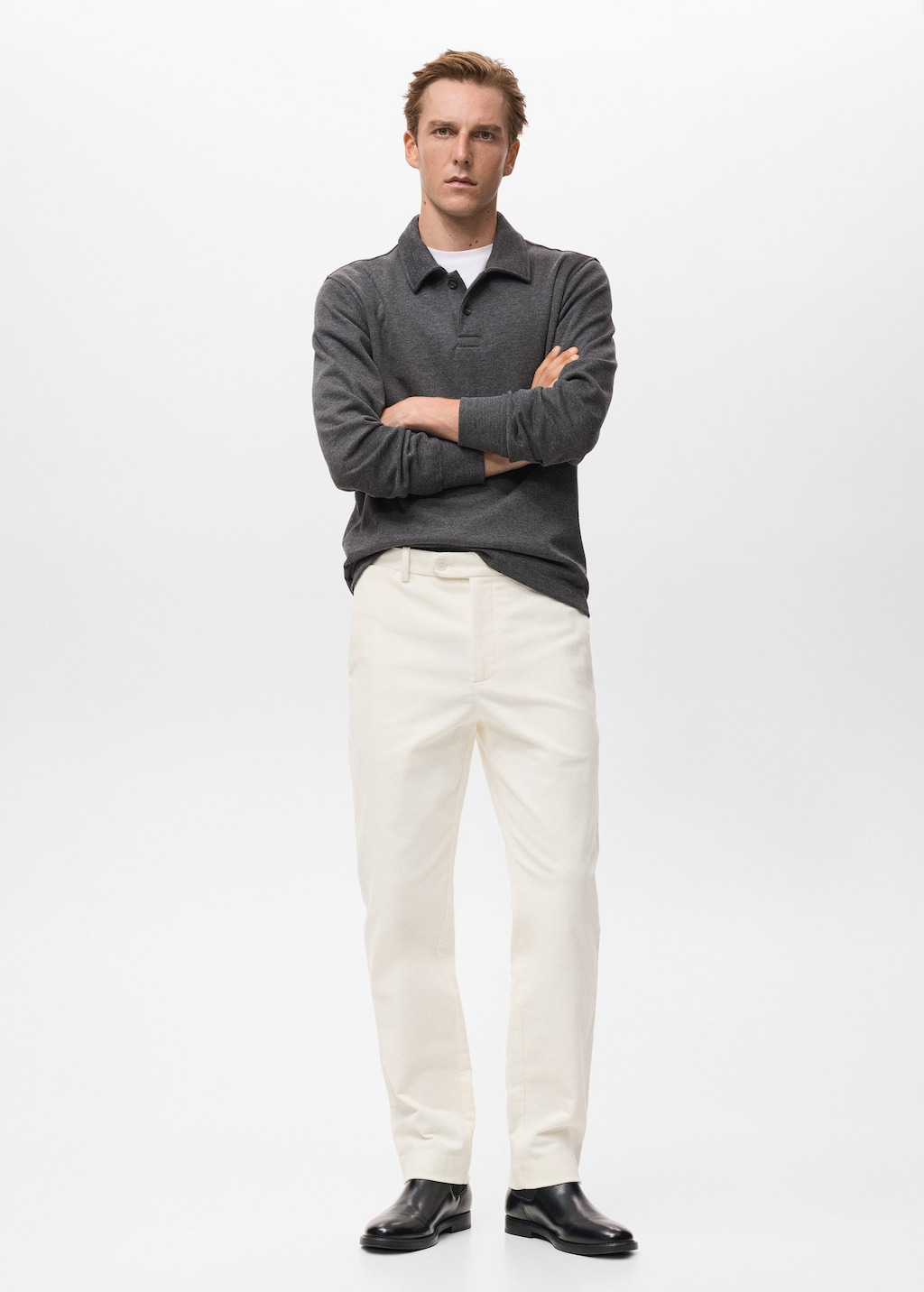 Mango Man Trousers Voyage Off White