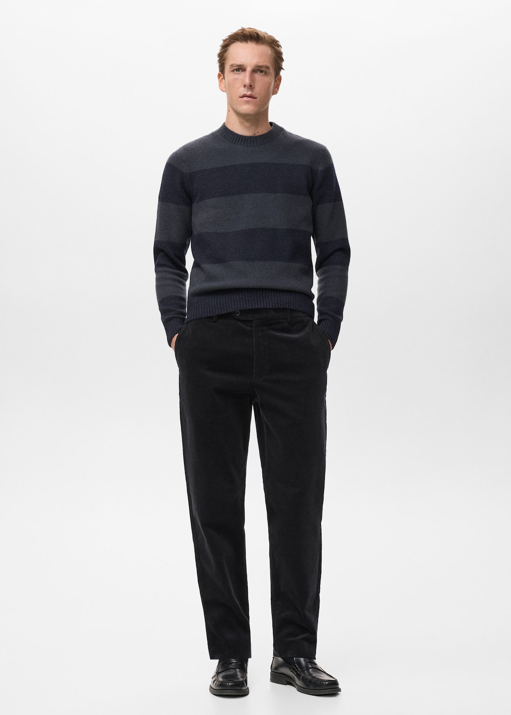 Mango Man Trousers Voyage Black
