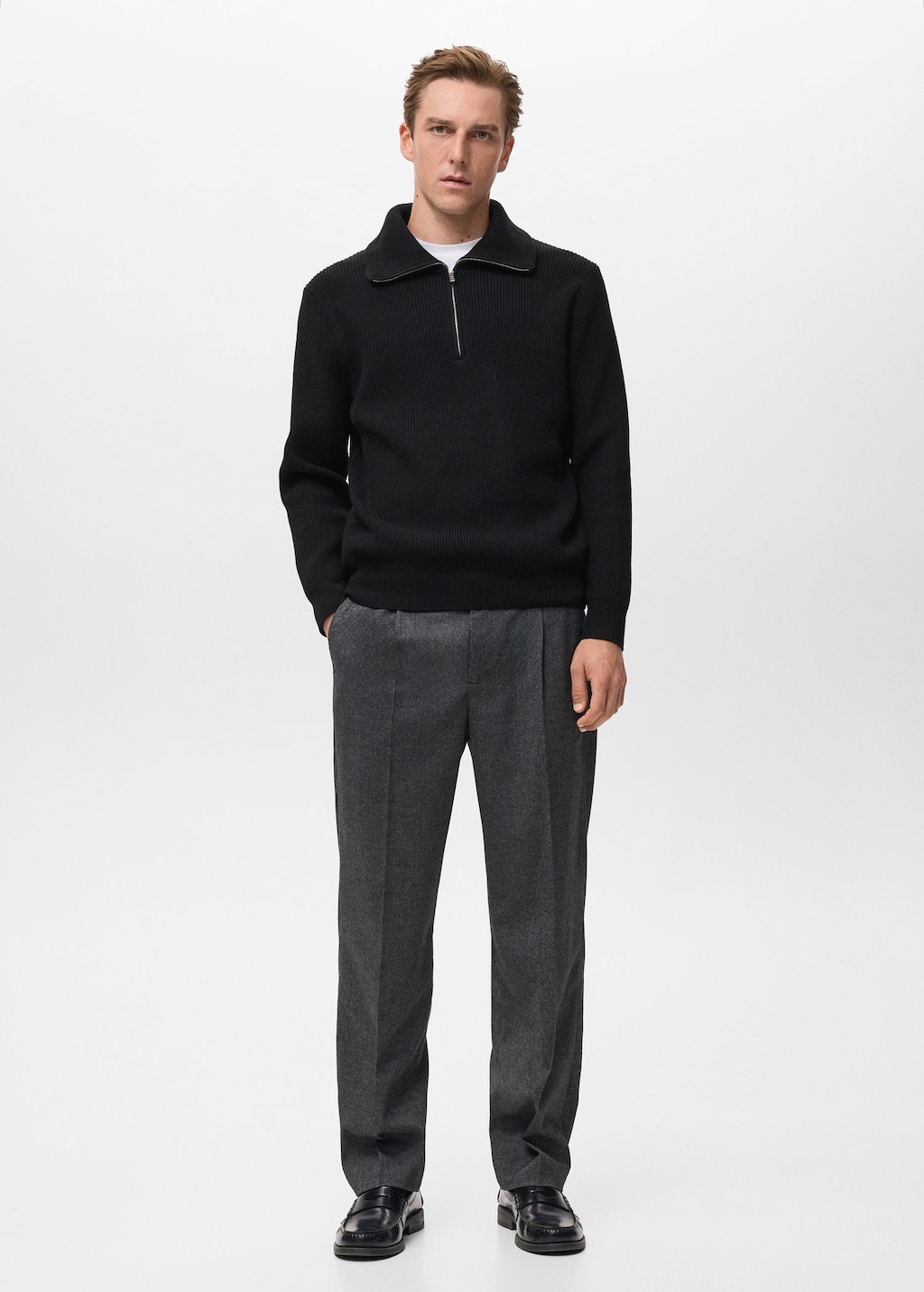 Mango Man Sweater Parkyd Black