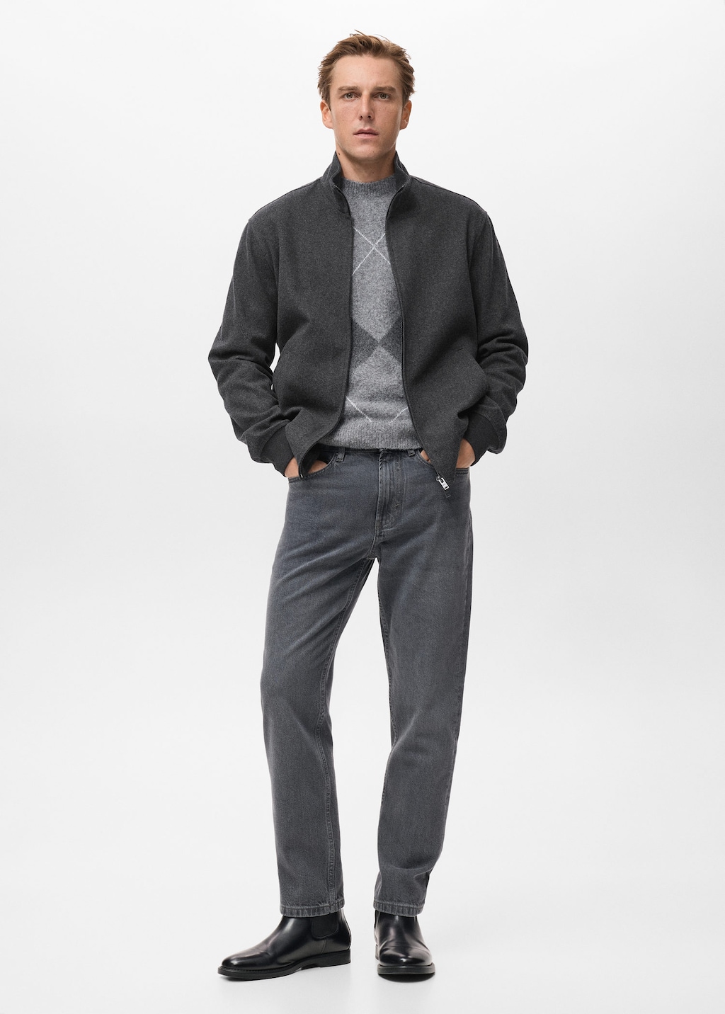 Mango Man Sweatshirt Alludiaz Dark Heather Grey In Gray