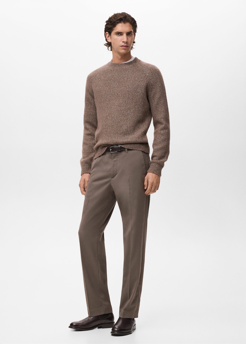 Mango Man Pull Cris Marron Moyen - Homme - M -  In Brown