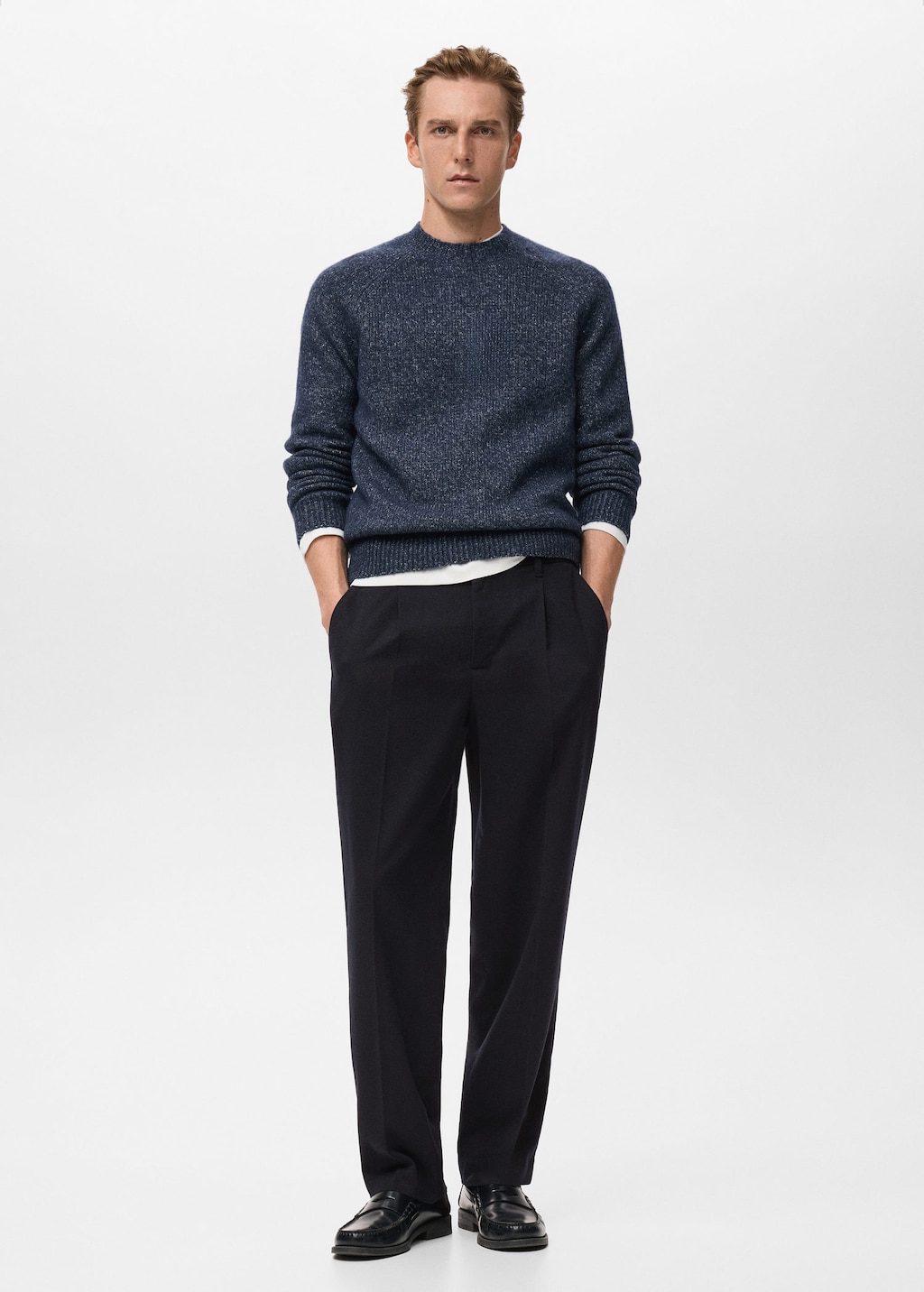 Mango Man Pull Cris Bleu Marine - Homme - L -  In Blue