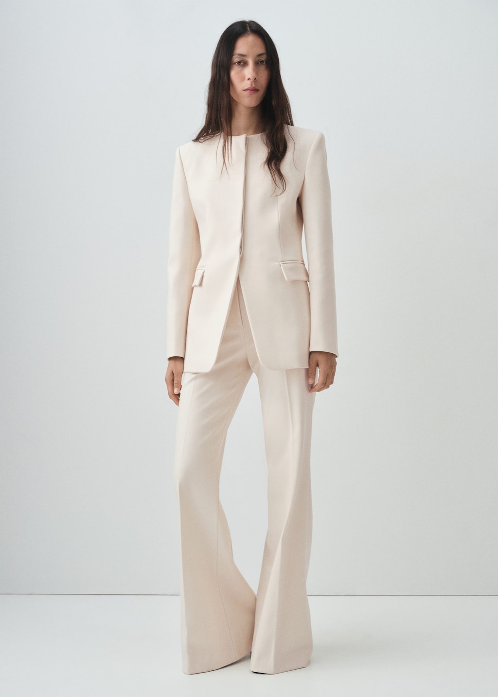 Mango Straight-fit Suit Trousers Ecru In White