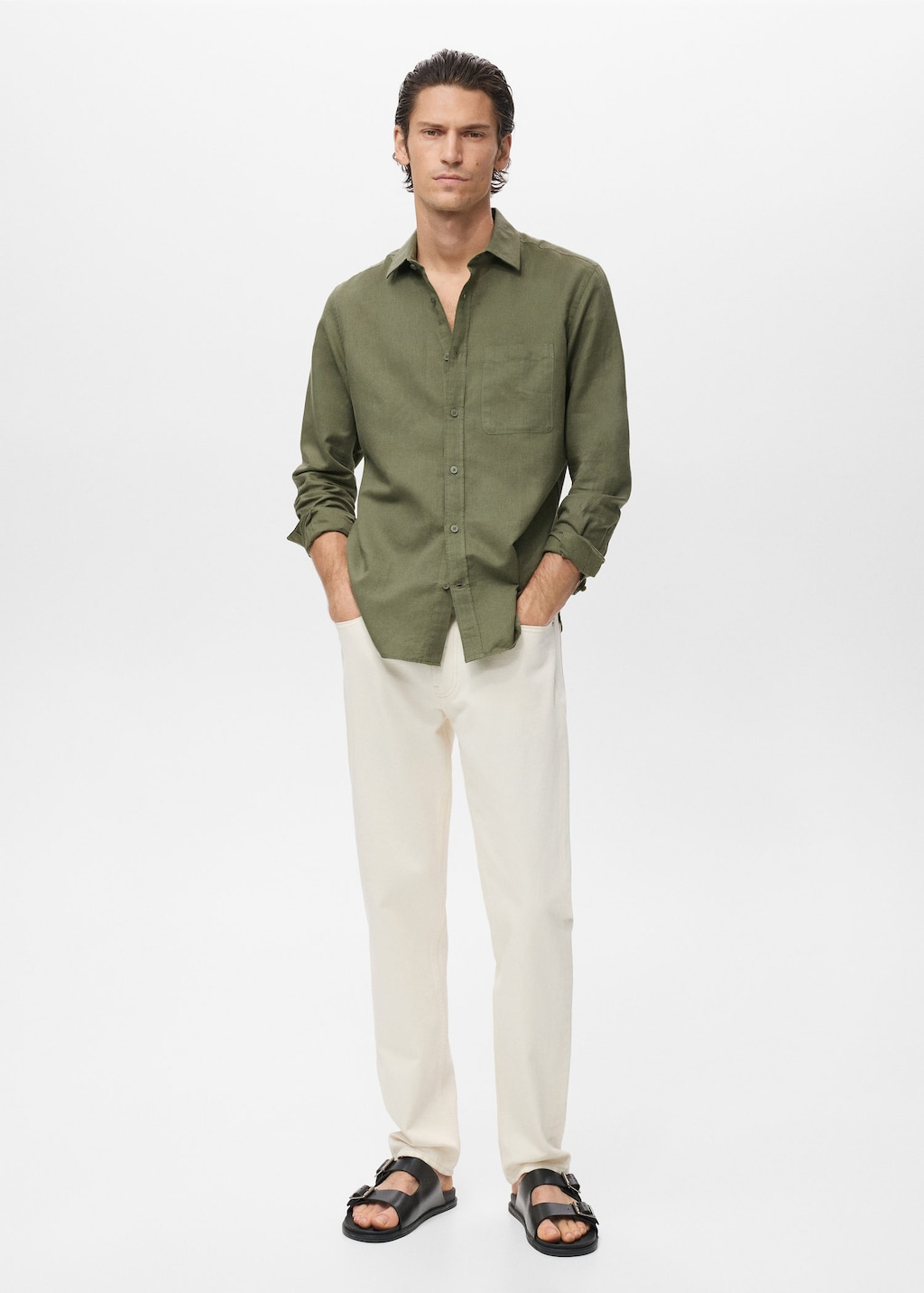 Mango Man Shirt Dark Green