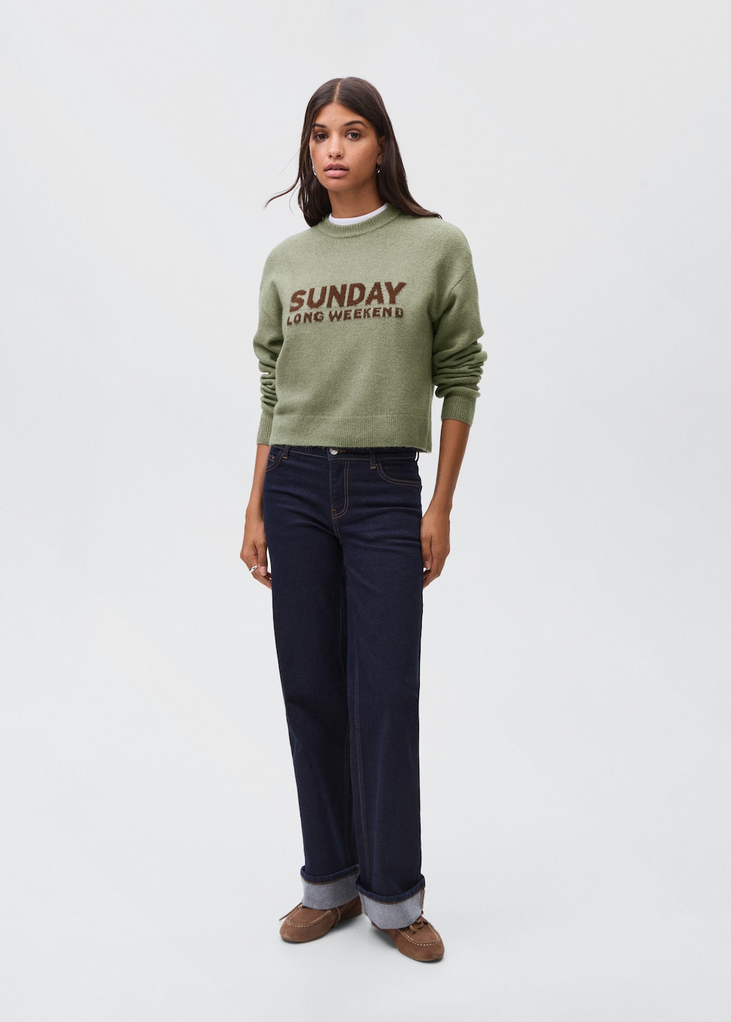 Mango Teen Pull-over Brodé Maille Vert - Fille - Xs -  In Green