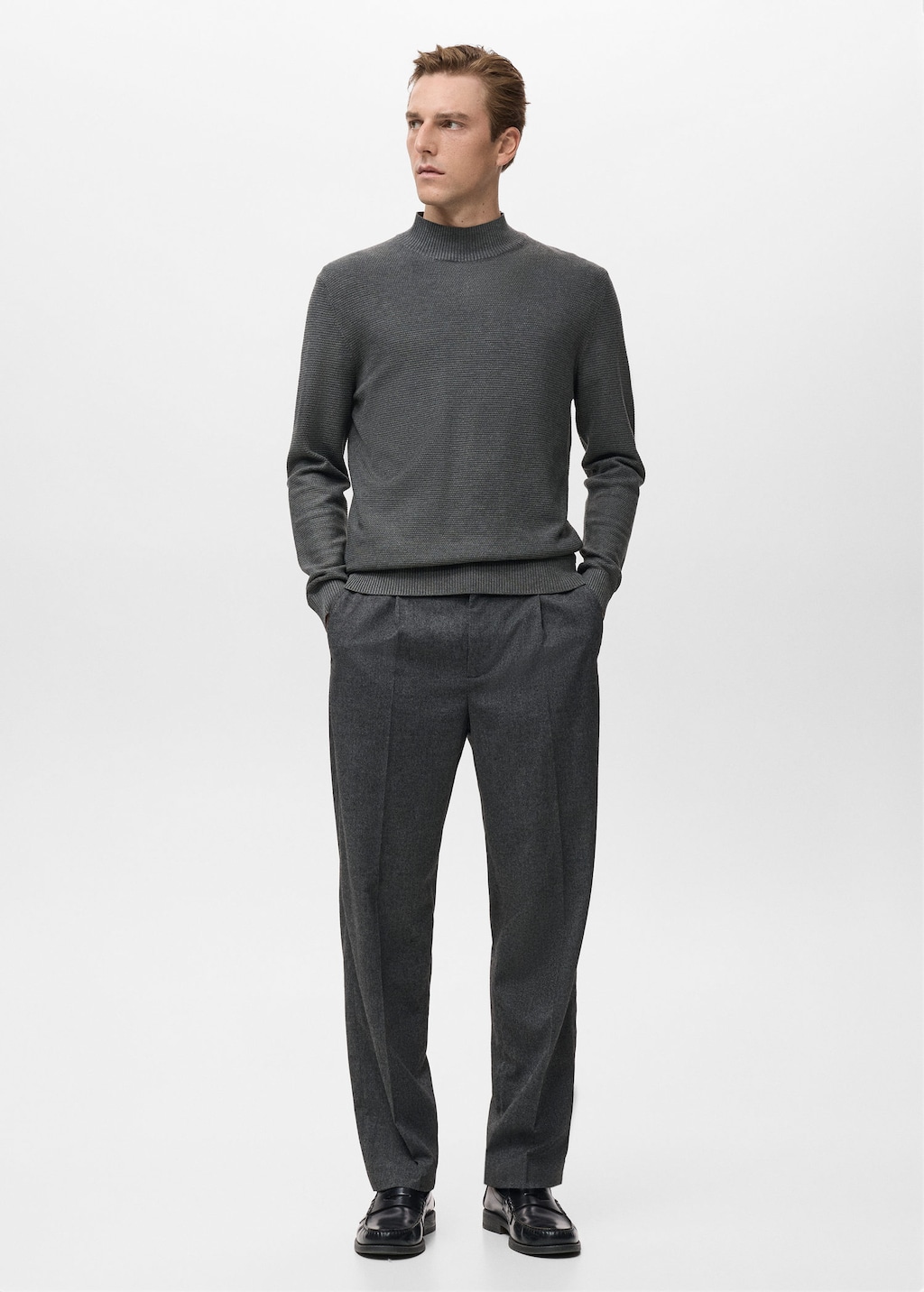Mango Man Sweater Carino Dark Heather Grey In Gray