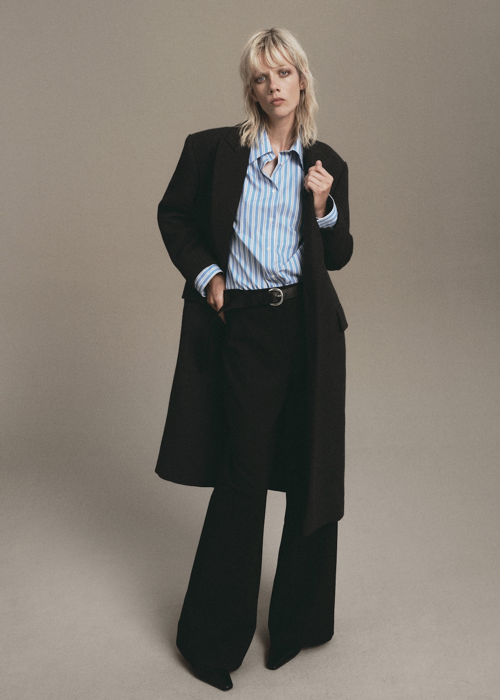 Mango Pantalon Droit Zips Noir - Femme - 36 -  In Black