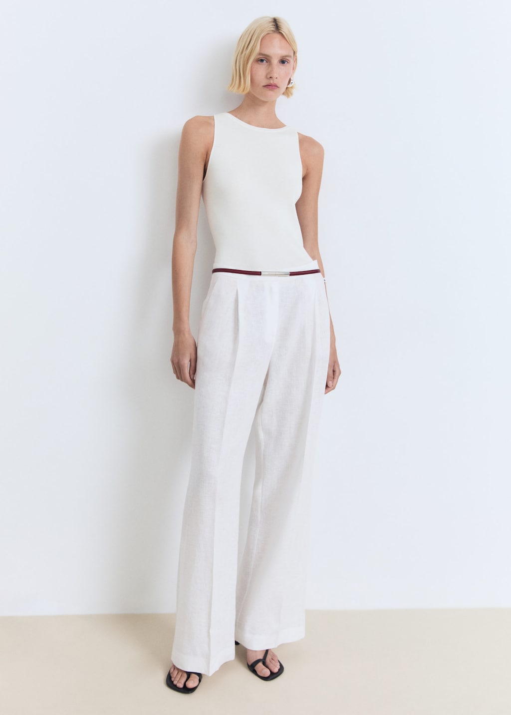 Fine-knit top off white - Woman - L - MANGO