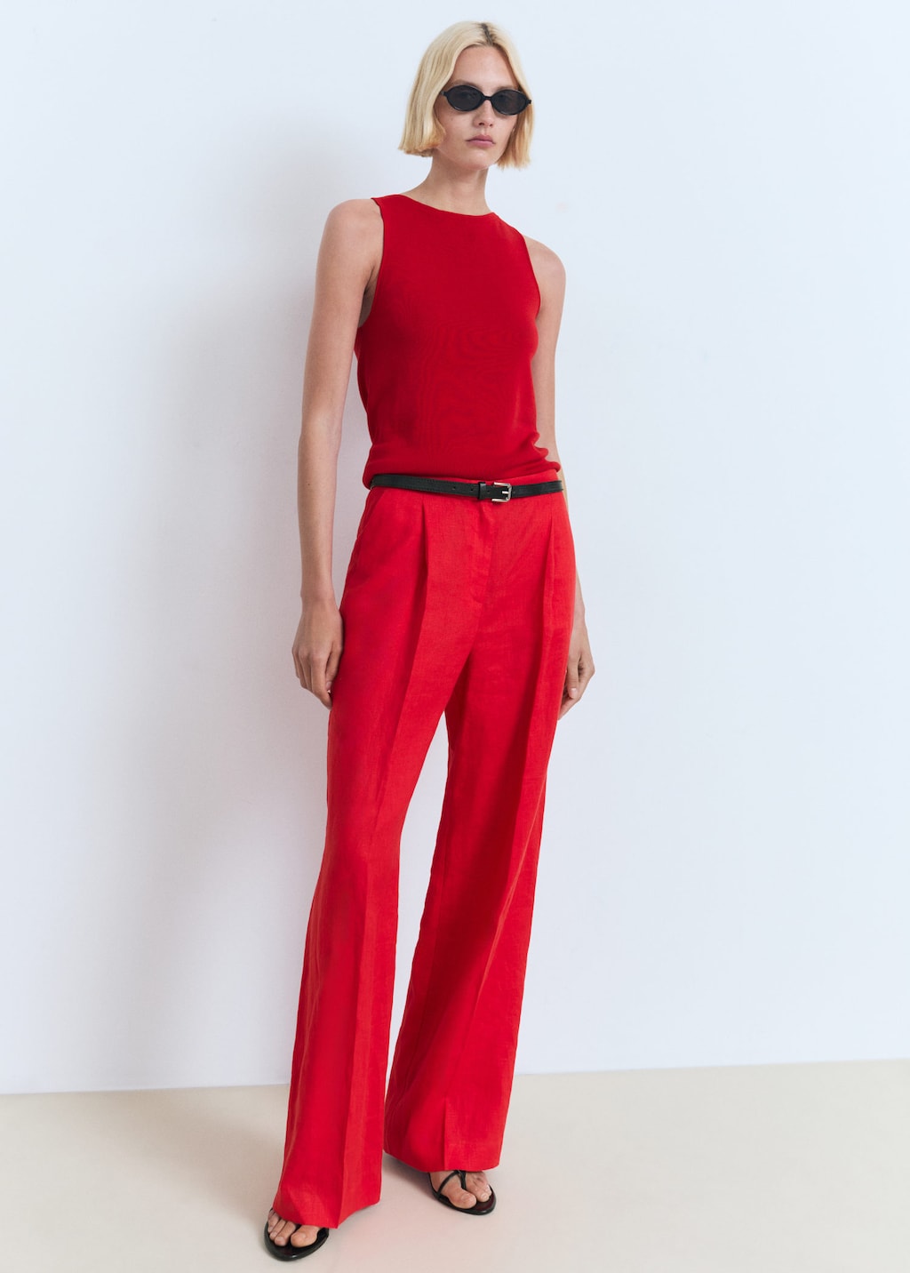Fine-knit top red - Woman - S - MANGO