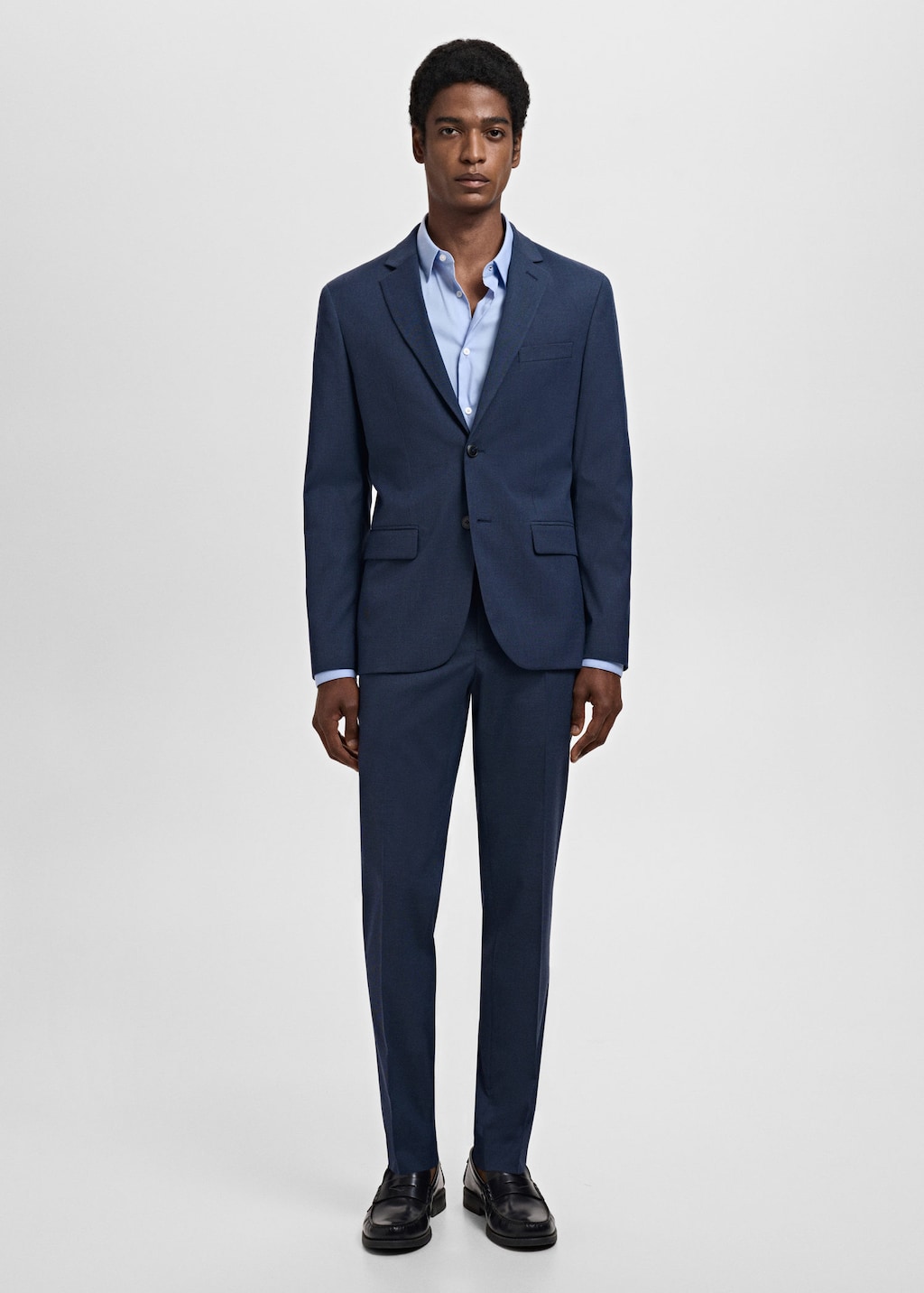 Stretch fabric super slim-fit suit trousers ink blue - Man - 36 - MANGO MAN