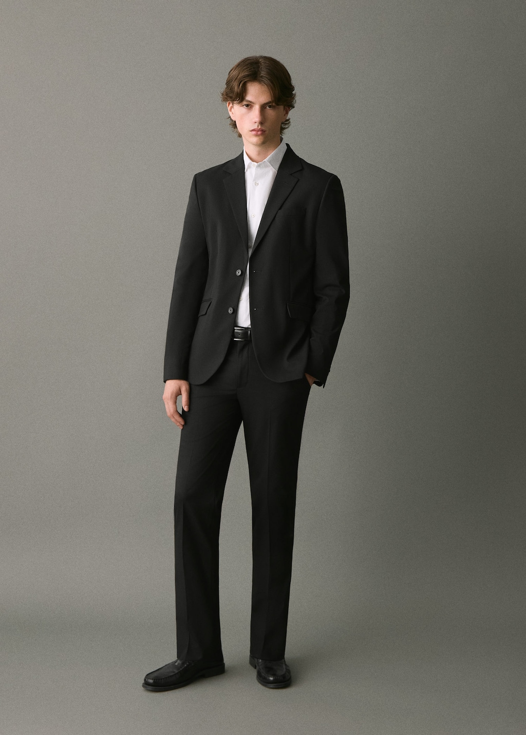 Mango Teen Straight Suit Trousers Black In Multi