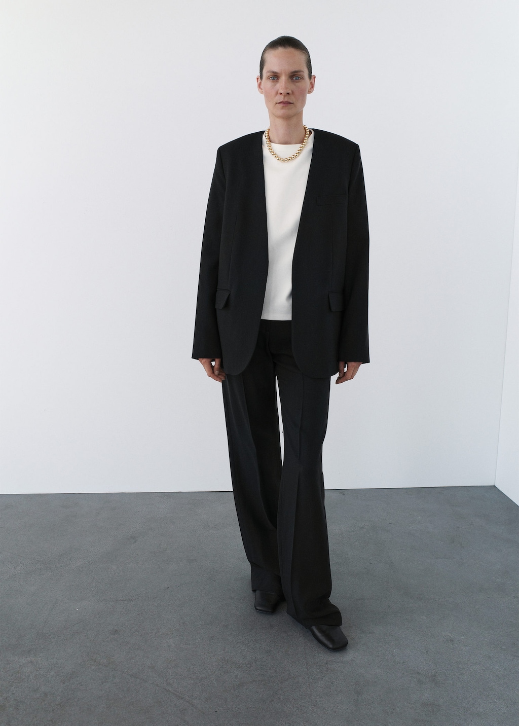 Mango Suit Jacket Without Lapels Black