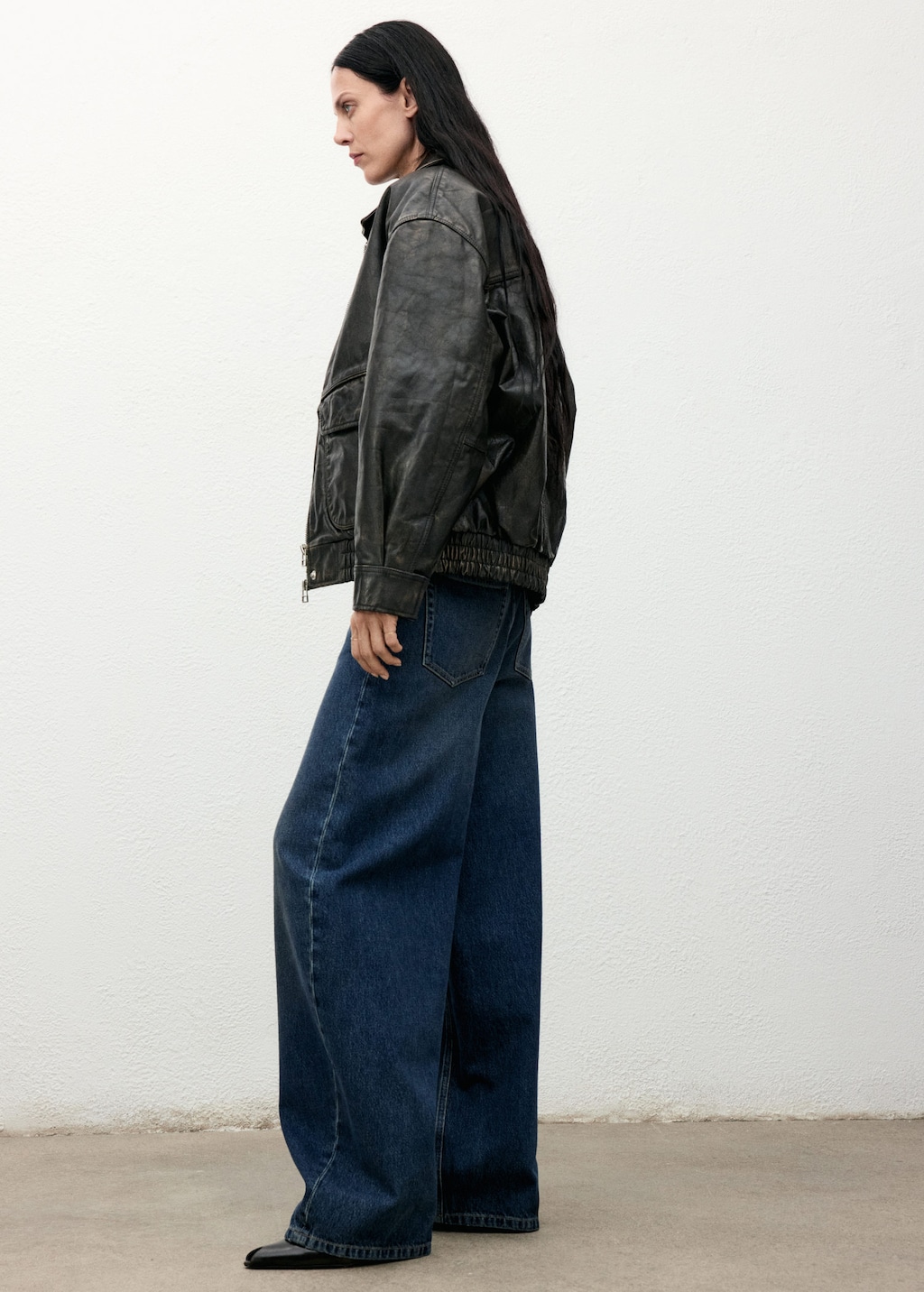 Mango Medium-rise Barrel Jeans Dark Vintage Blue