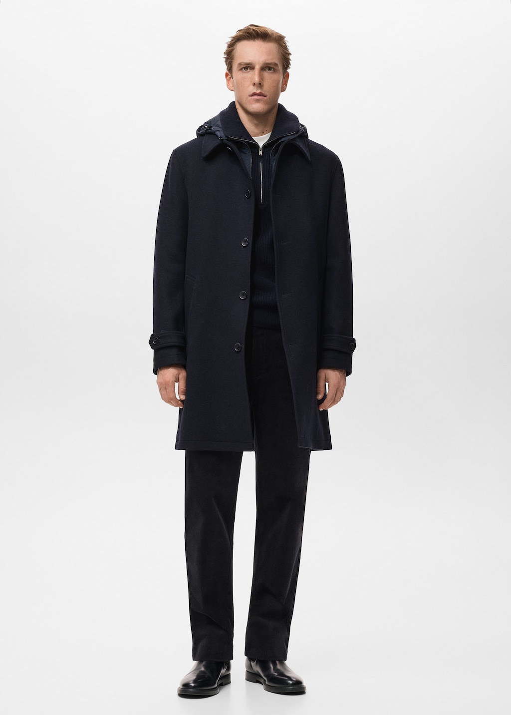 Mango Man Coat Stan Navy In Blue