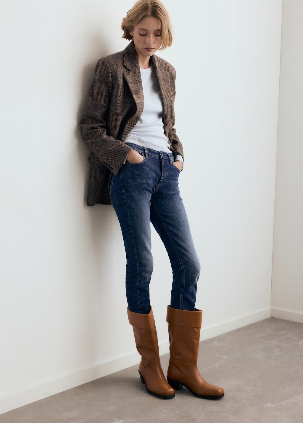 Mango Buccaneer Leather Boot Cognac In Brown