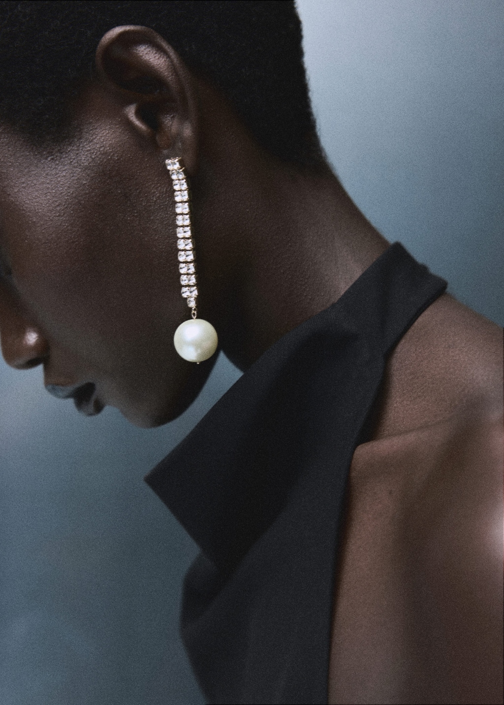 Mango Combined Pearl Drop Earrings Gold