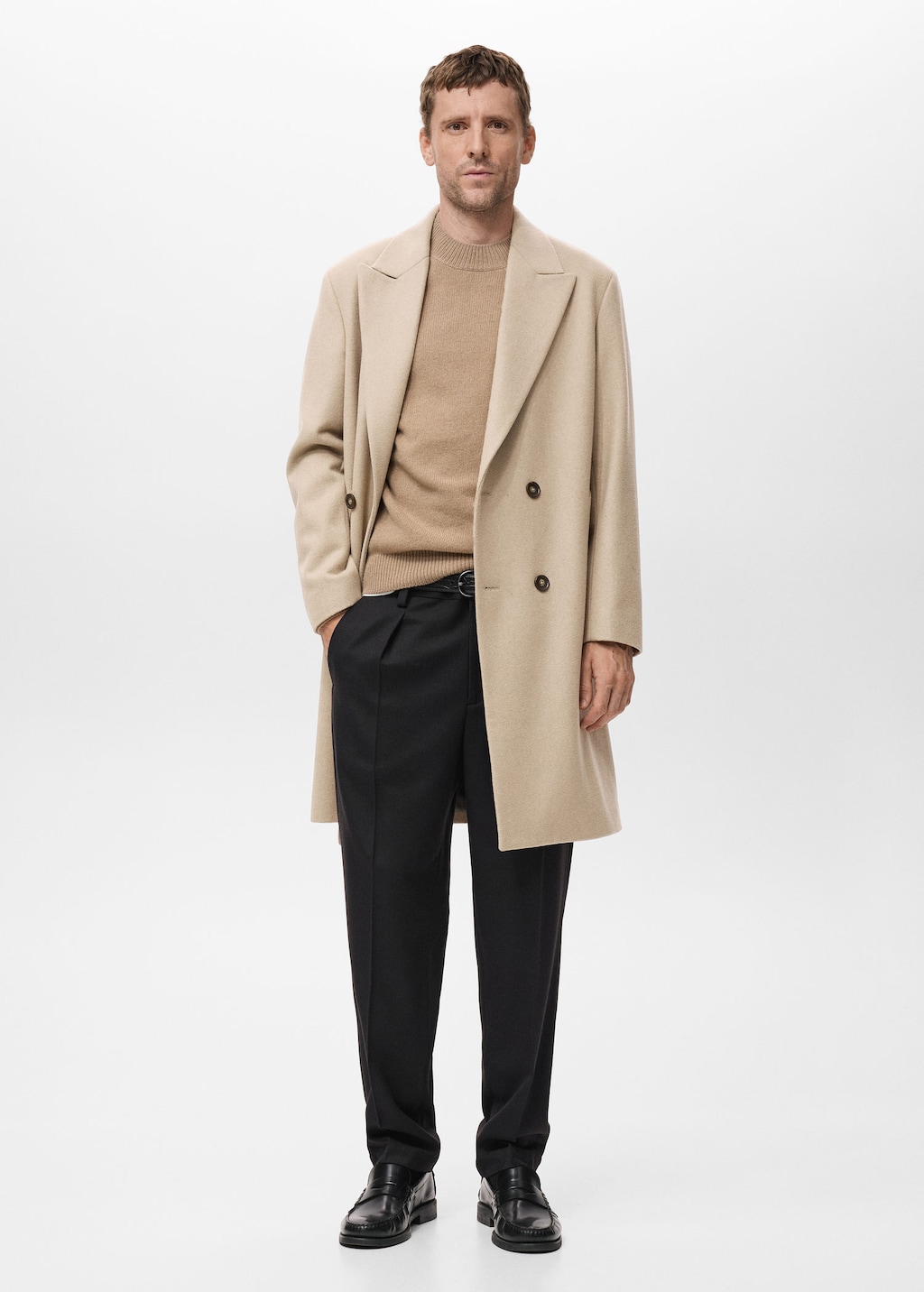 Mango Man Pantalon Regular-fit Pinces Noir - Homme - 42 -  In Black