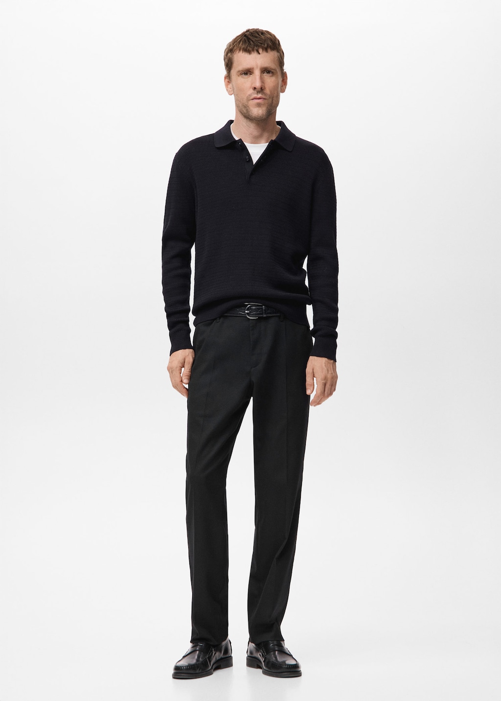 Mango Man Pantalon Droit Pinces Noir - Homme - 44 -  In Black