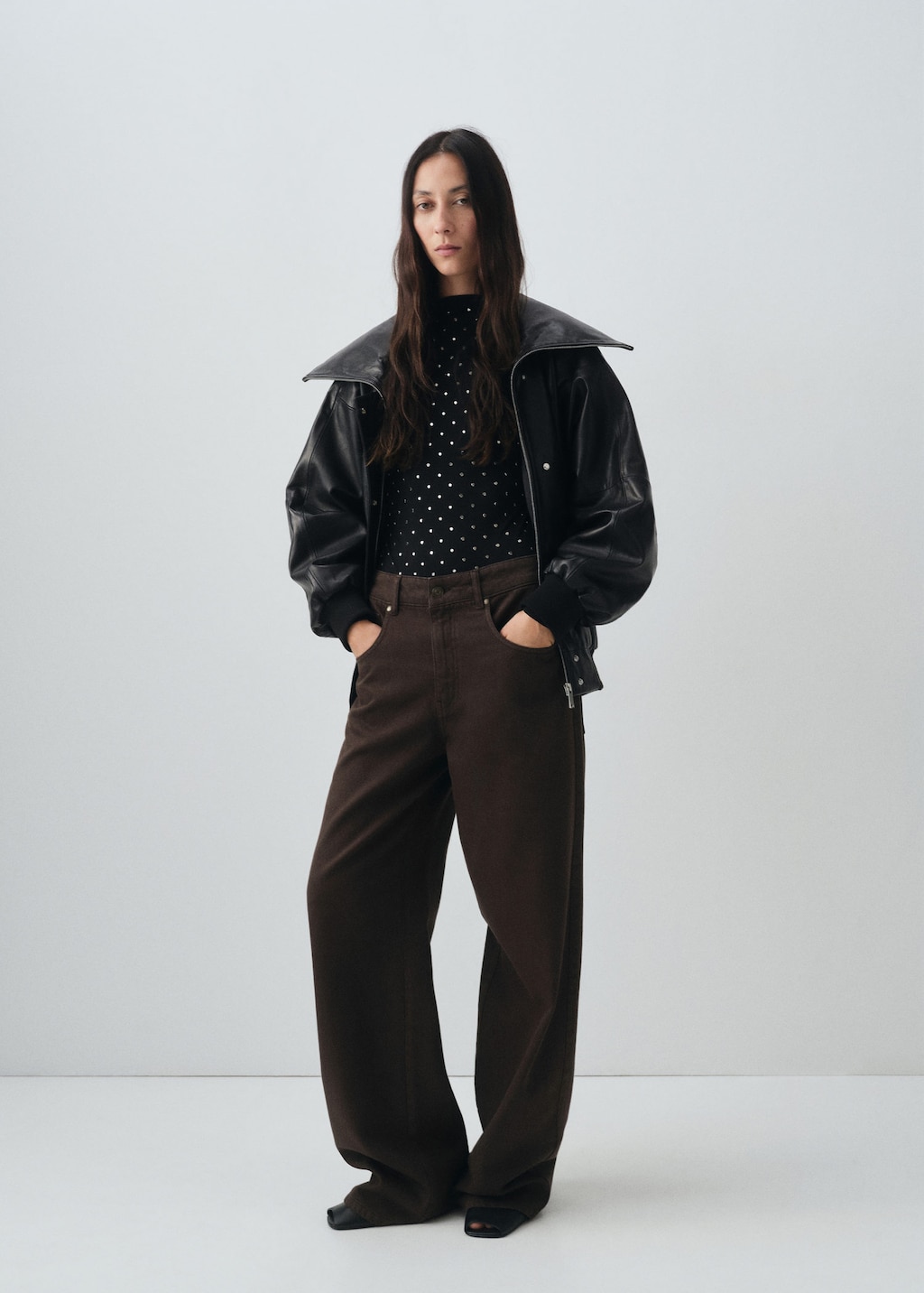 Mango Mid-rise Straight Jeans Chocolate In Brown