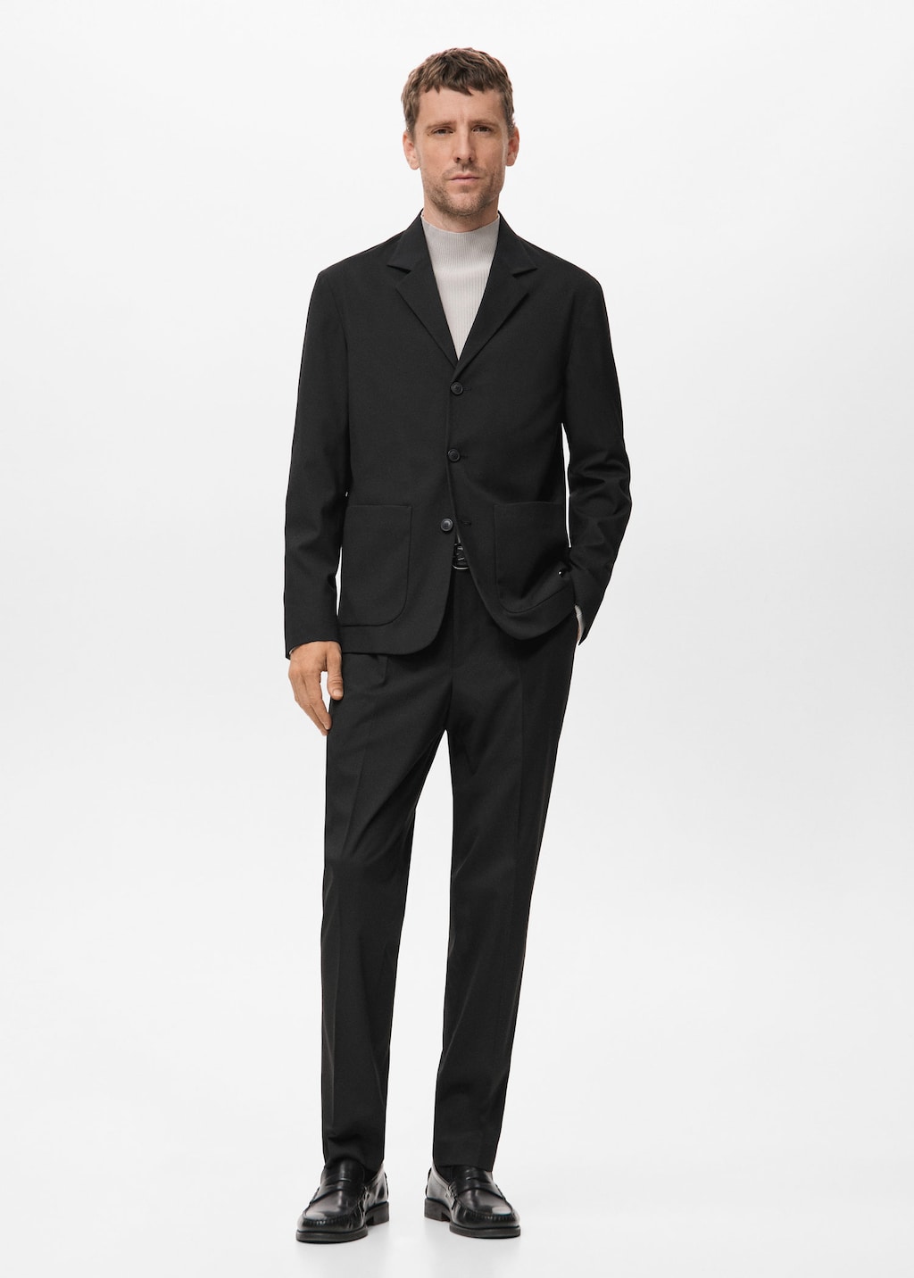 Mango Man Straight-fit Suit Jacket Black