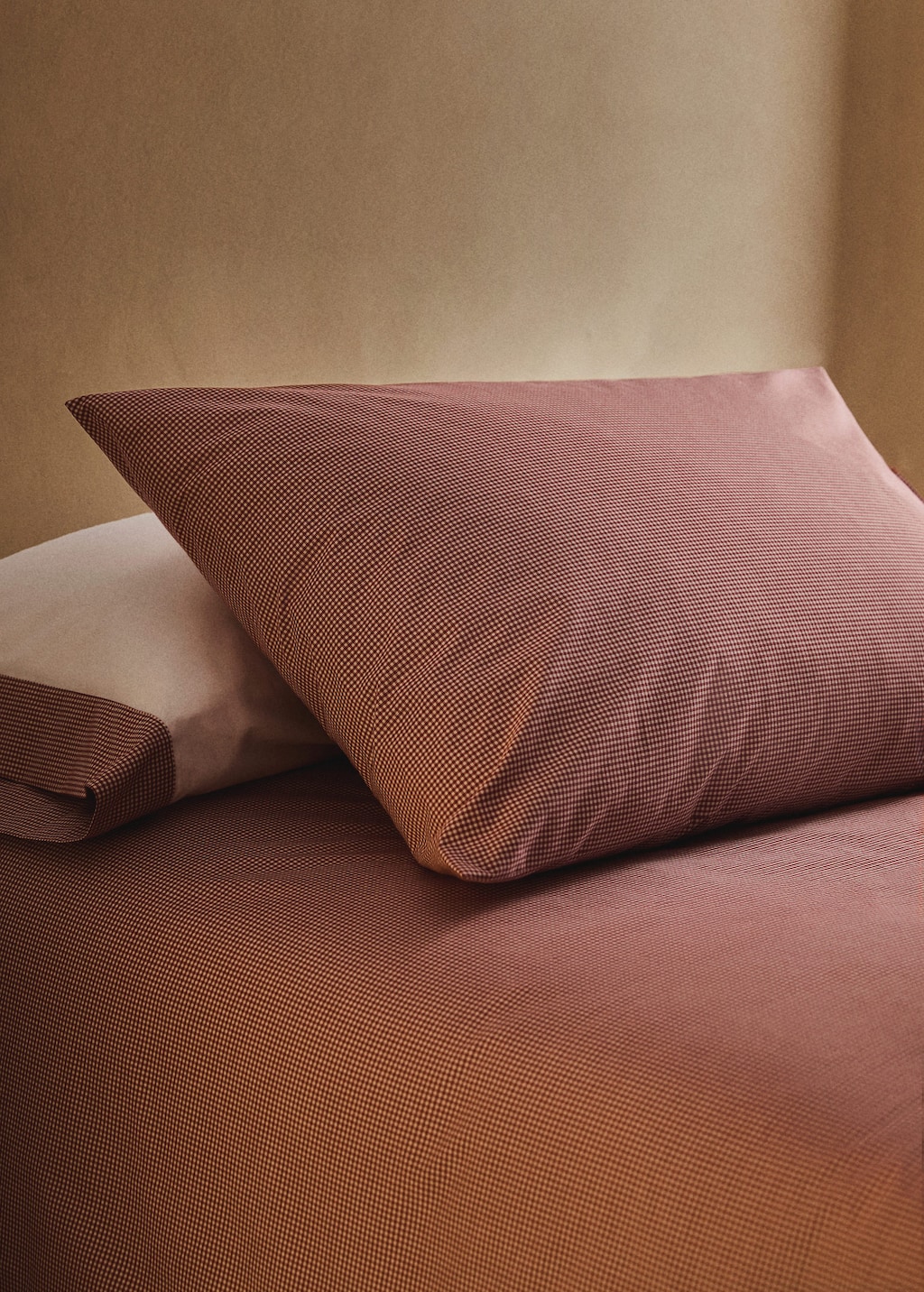 Mango Home Children's Pillowcase In Yarn-dyed Vichy Check 45x110 Cm Red