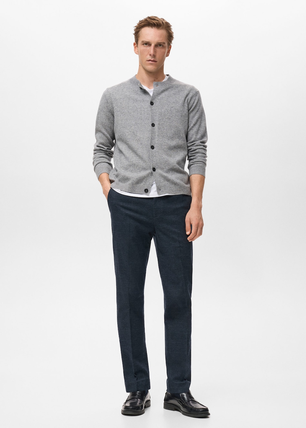 Mango Man Trousers Brest Navy In Blue