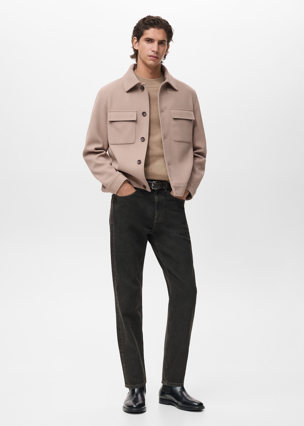 Mango Man Jacket Florian Medium Brown