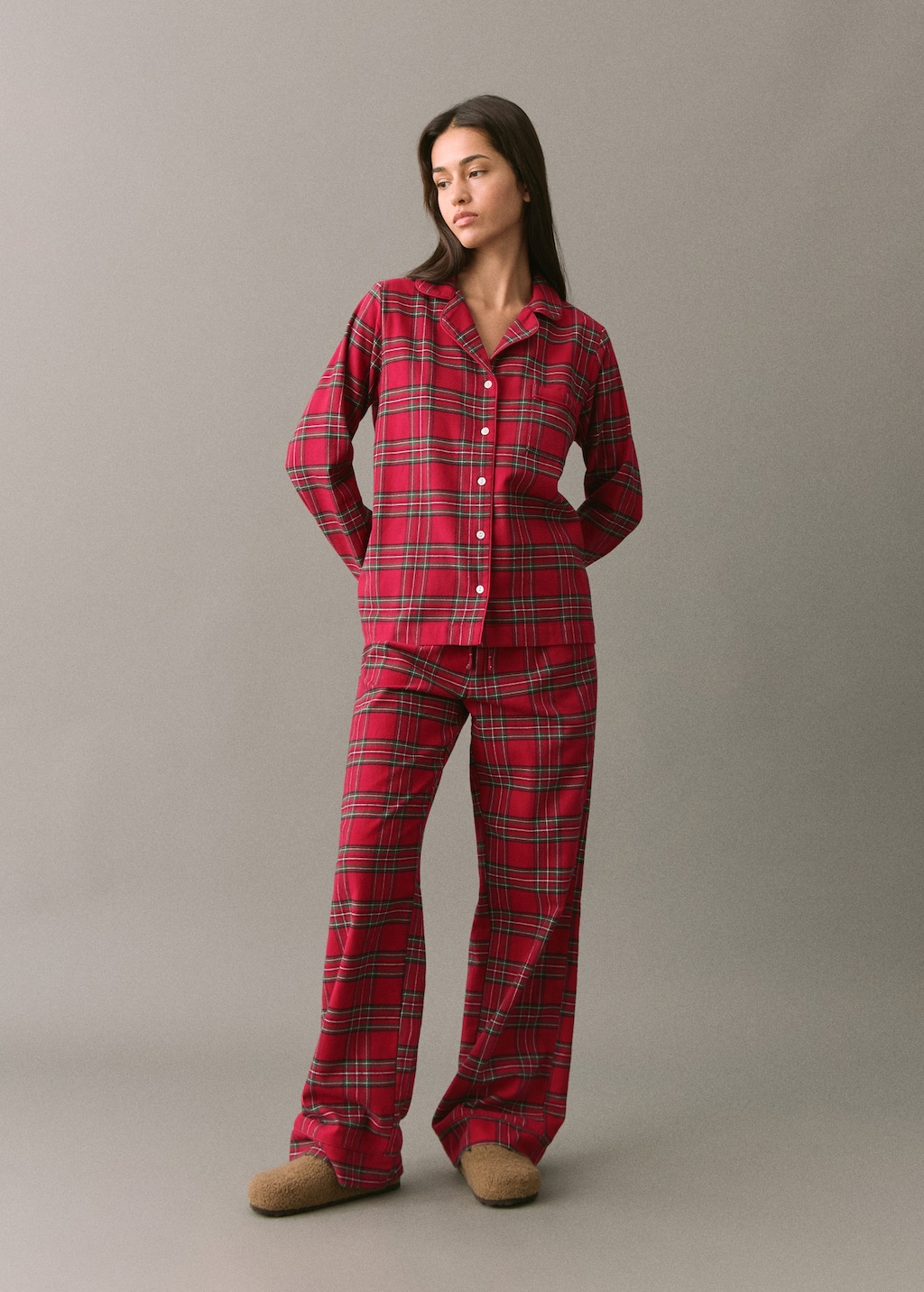 Mango Teen Pyjama Coton Carreaux Rouge - Fille - L -  In Red