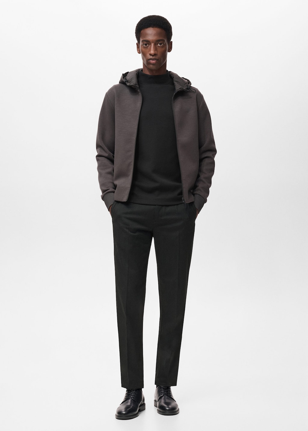 Mango Man Slim-fit Thermolite Trousers Dark Heather Grey In Gray