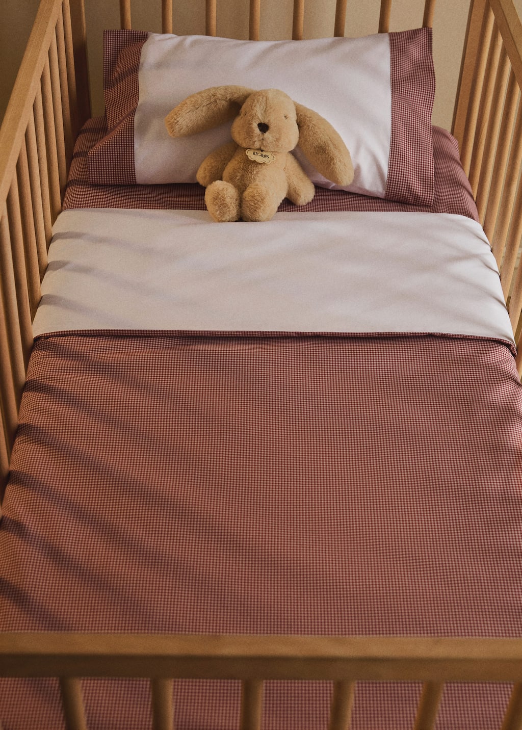 Mango Home Vichy Check Dyed Thread Cot Duvet Cover Red