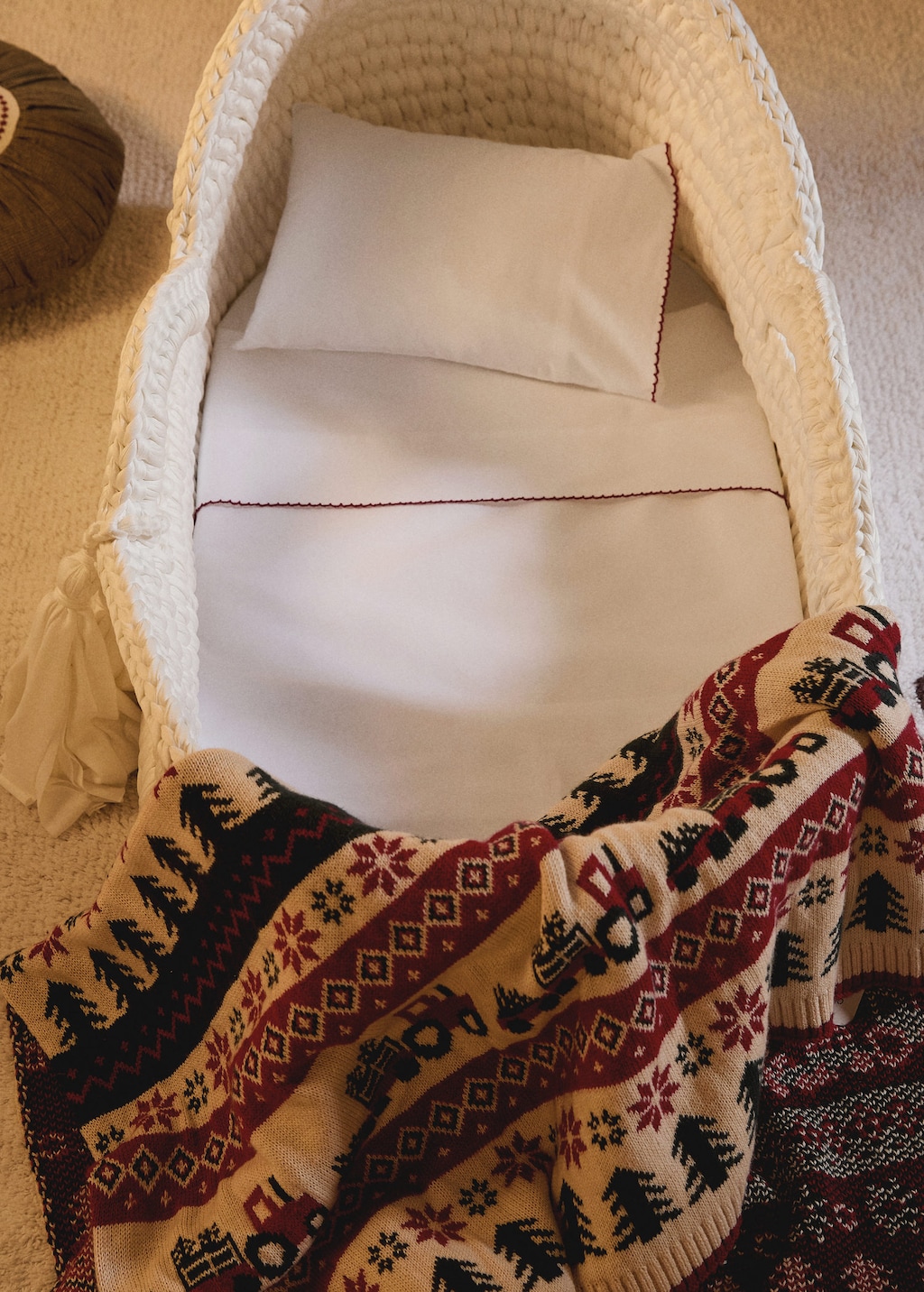 Mango Home Set Of Percale Cotton Top Sheets With Contrasting Picot Detail For Mini-cot White