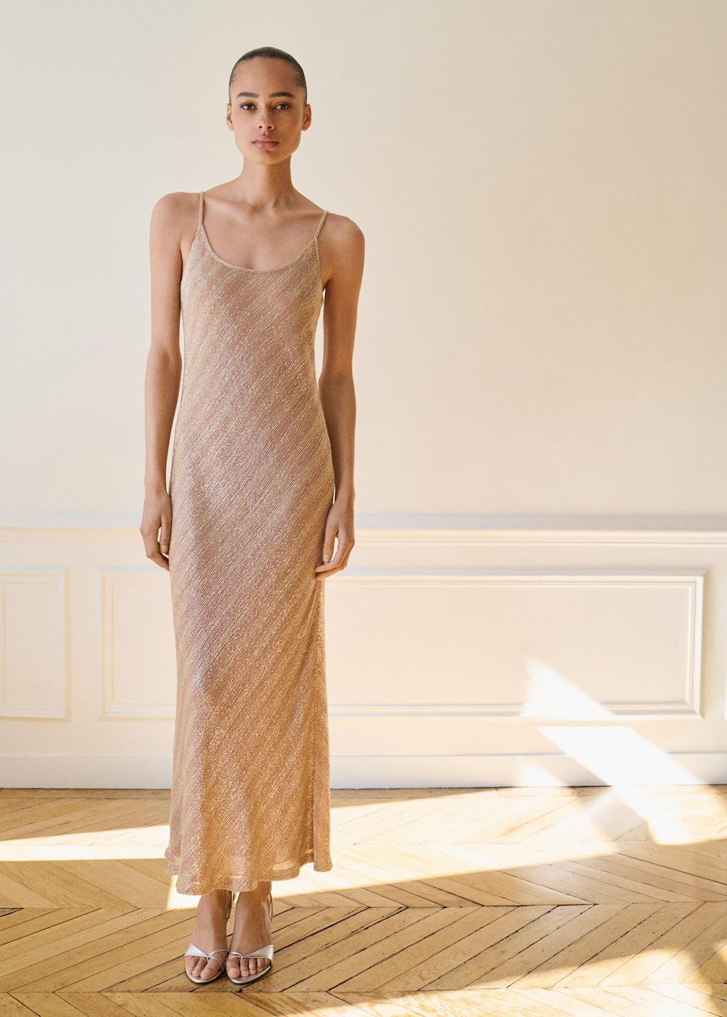 Scoop-back sequin dress pastel pink – Woman – 8 – MANGO Scoop-back sequin dress pastel pink – Woman – 8 – MANGO