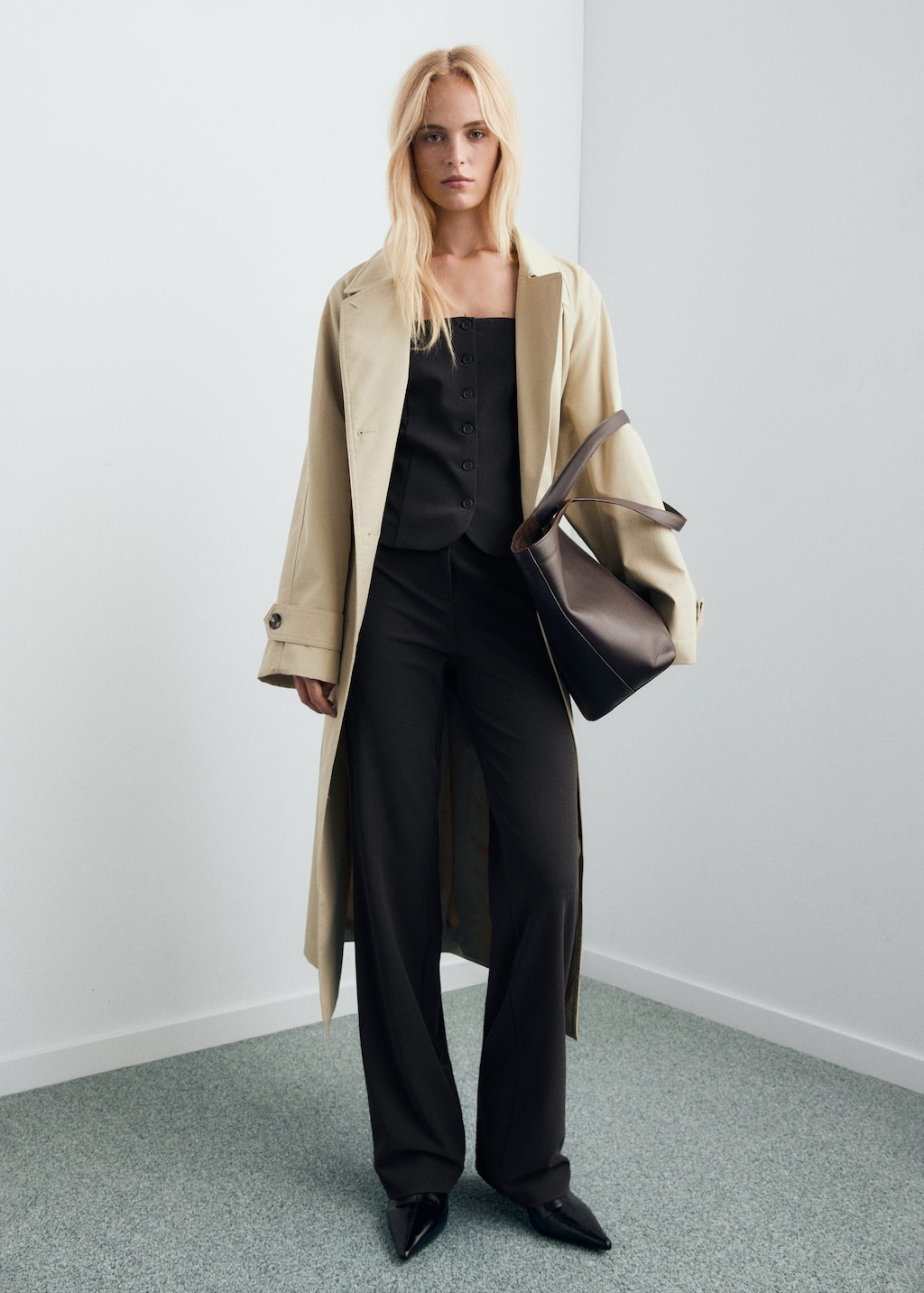 Mango Pantalon Gris - Femme - M -  In Neutral